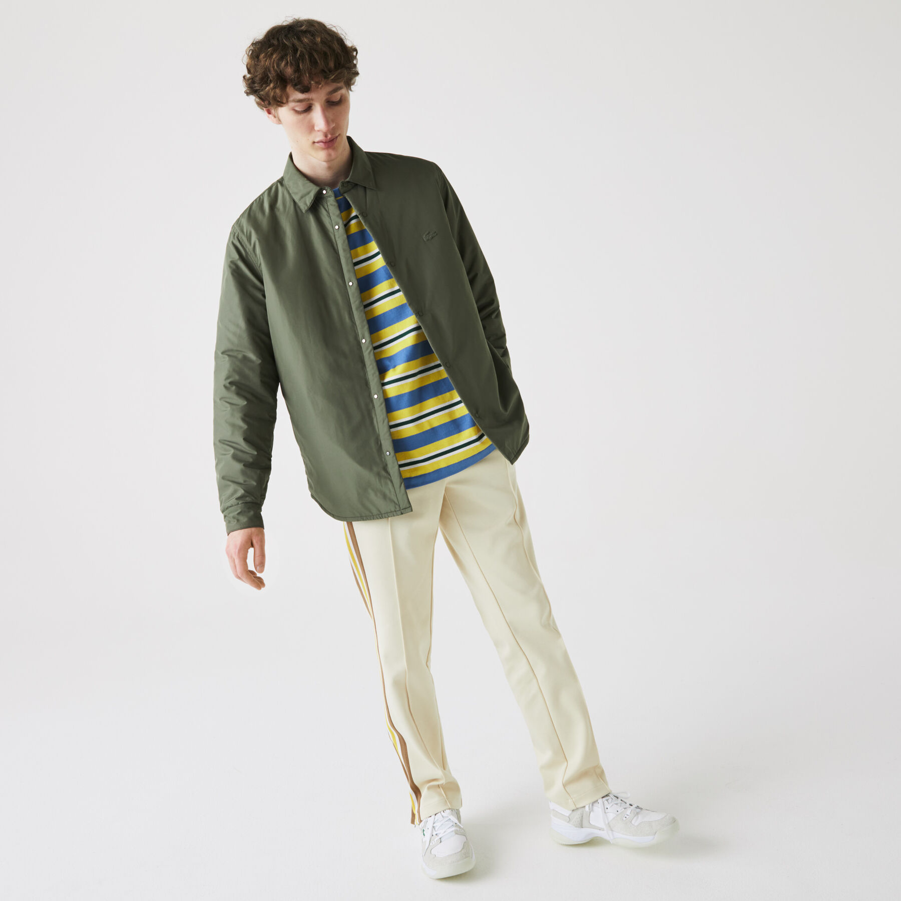 lacoste men s water resistant quilted overshirt
