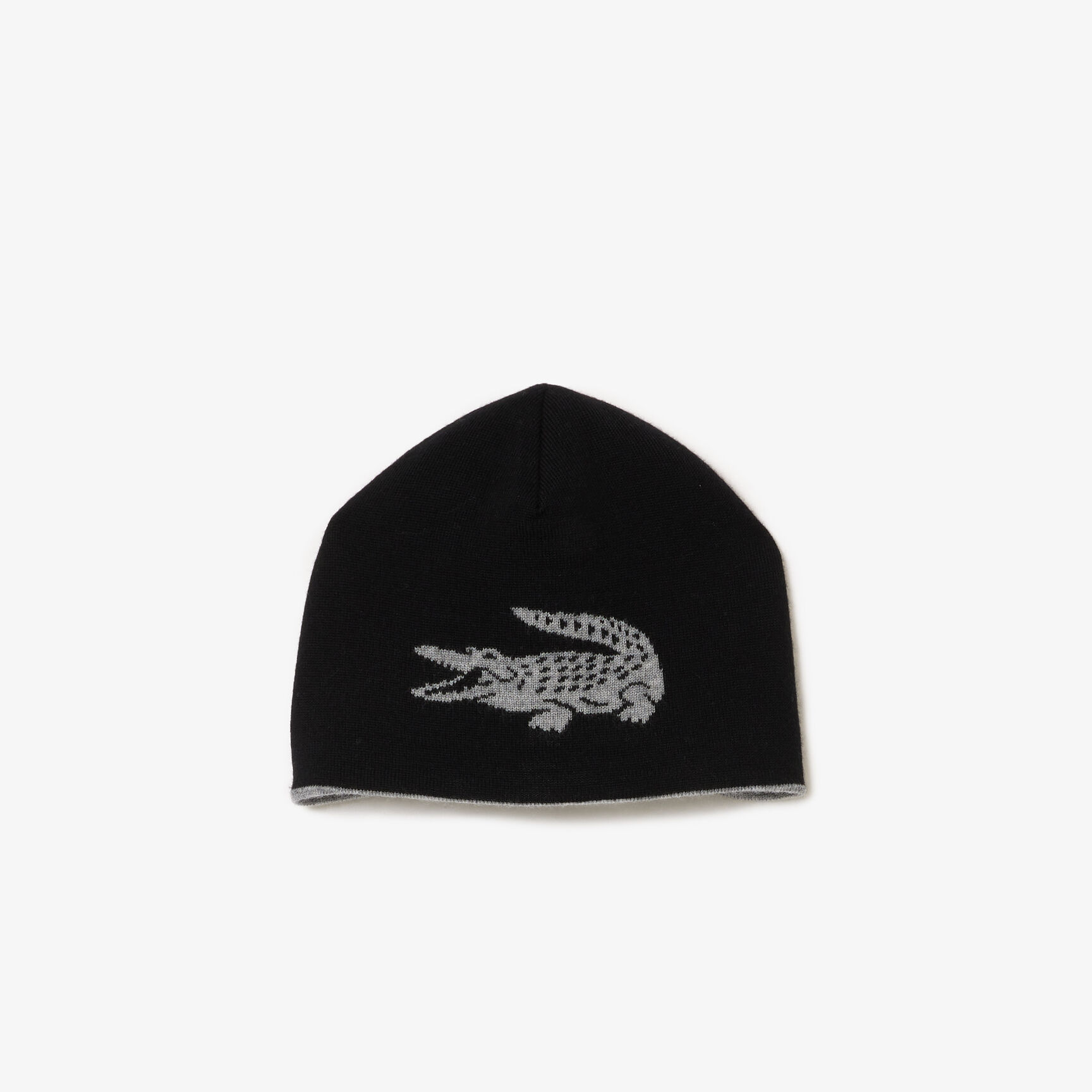 Unisex Lacoste Contrast Crocodile Reversible Beanie Unisex Lacoste Contrast Crocodile Reversible Beanie