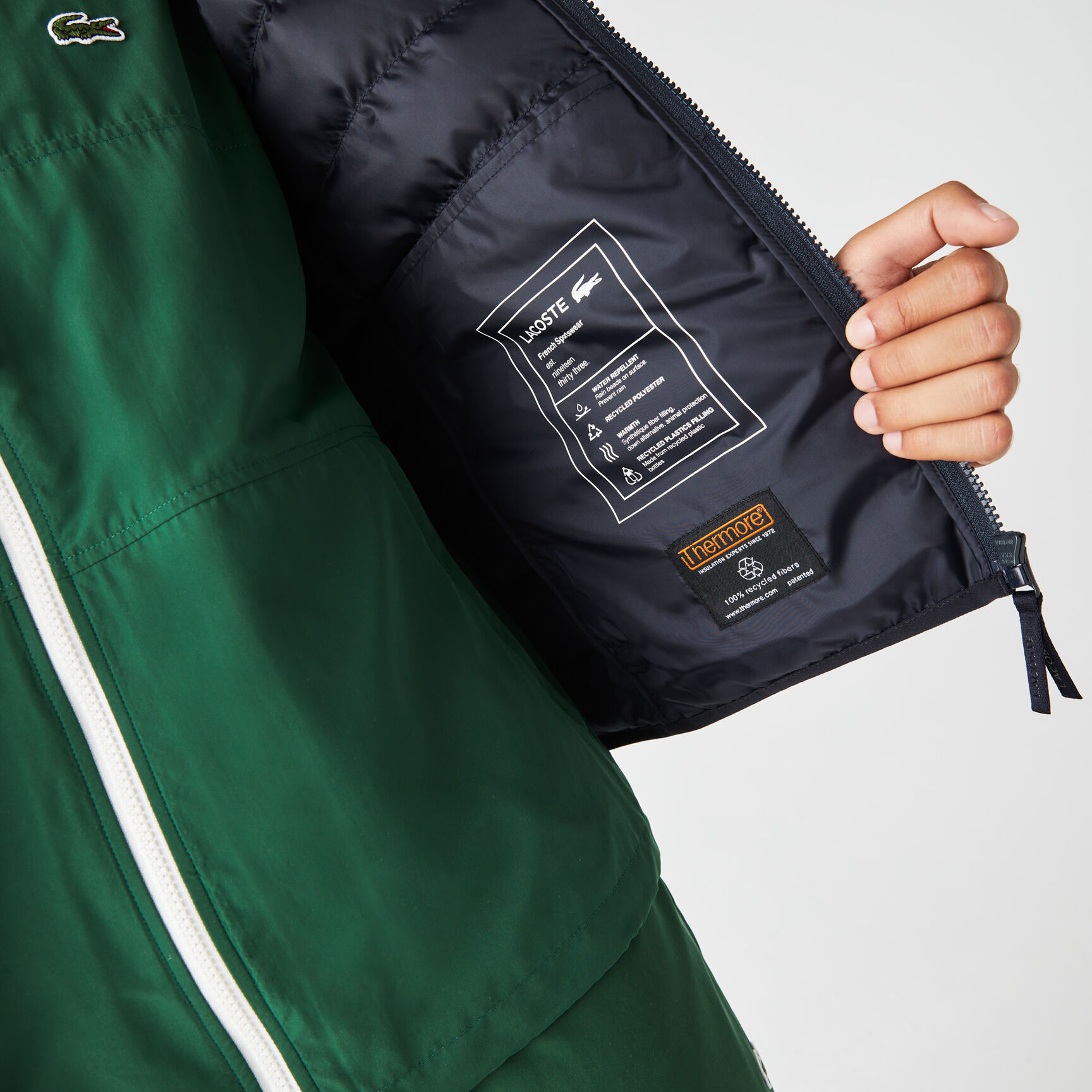 Men's Lacoste Quilted Hooded Short Jacket Men's Lacoste Quilted Hooded Short Jacket