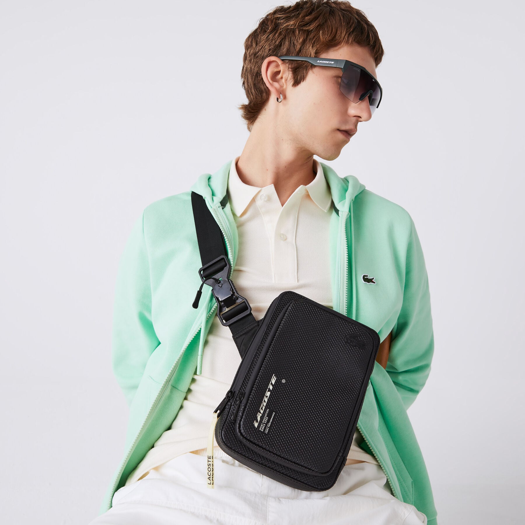 men s lacoste chantaco contrast branded crossover bag