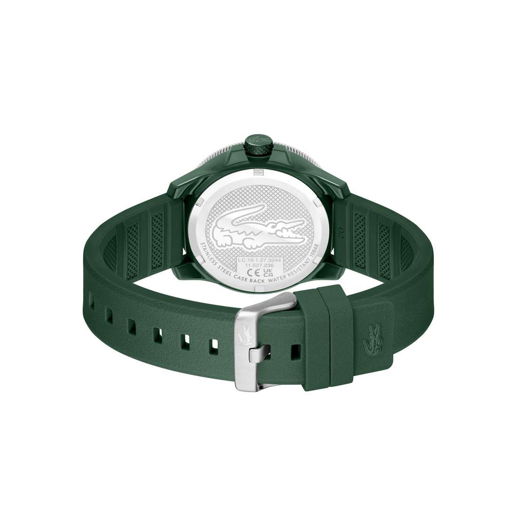 lacoste men silicone strap watch