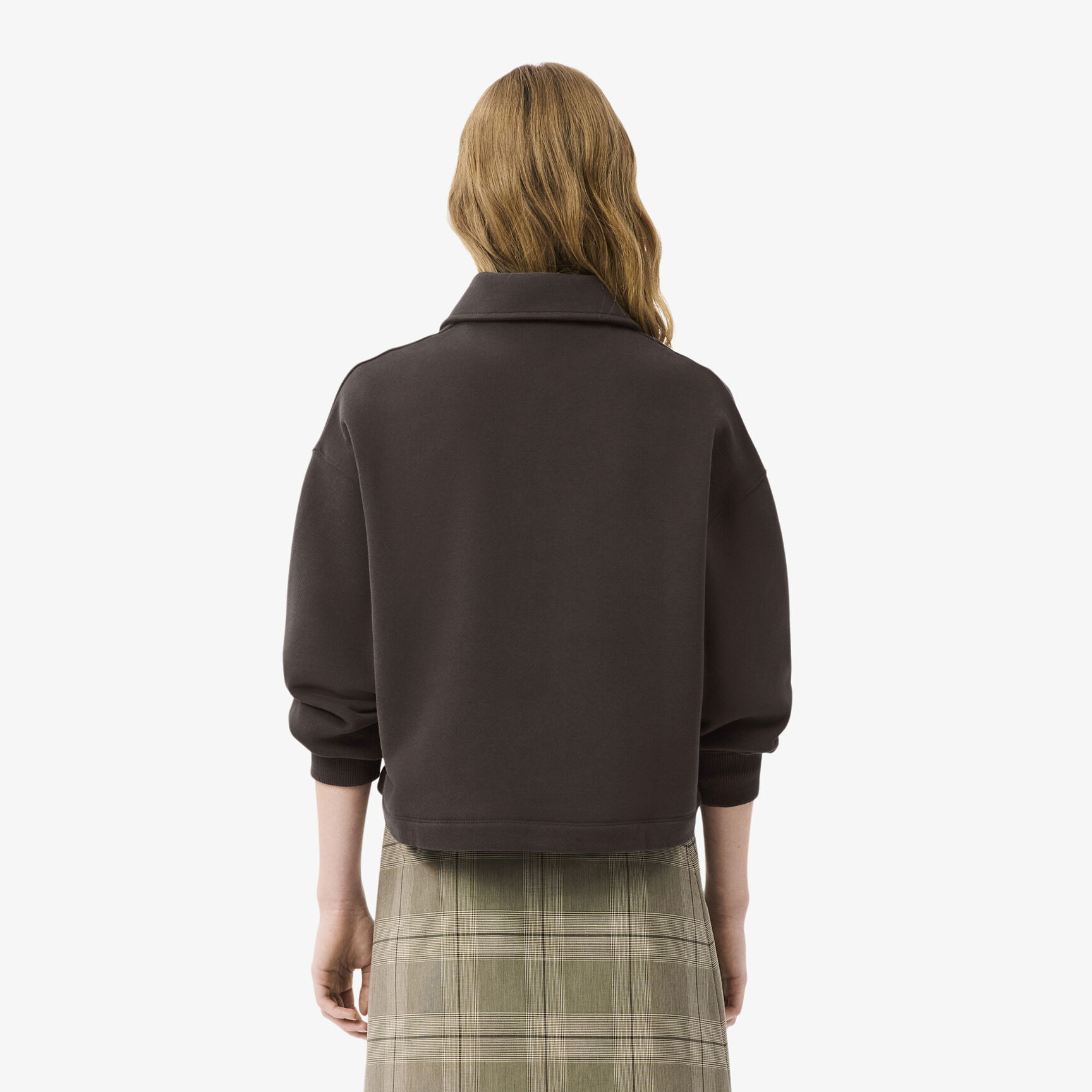 Oversized Fleece Polo Collar Sweatshirt