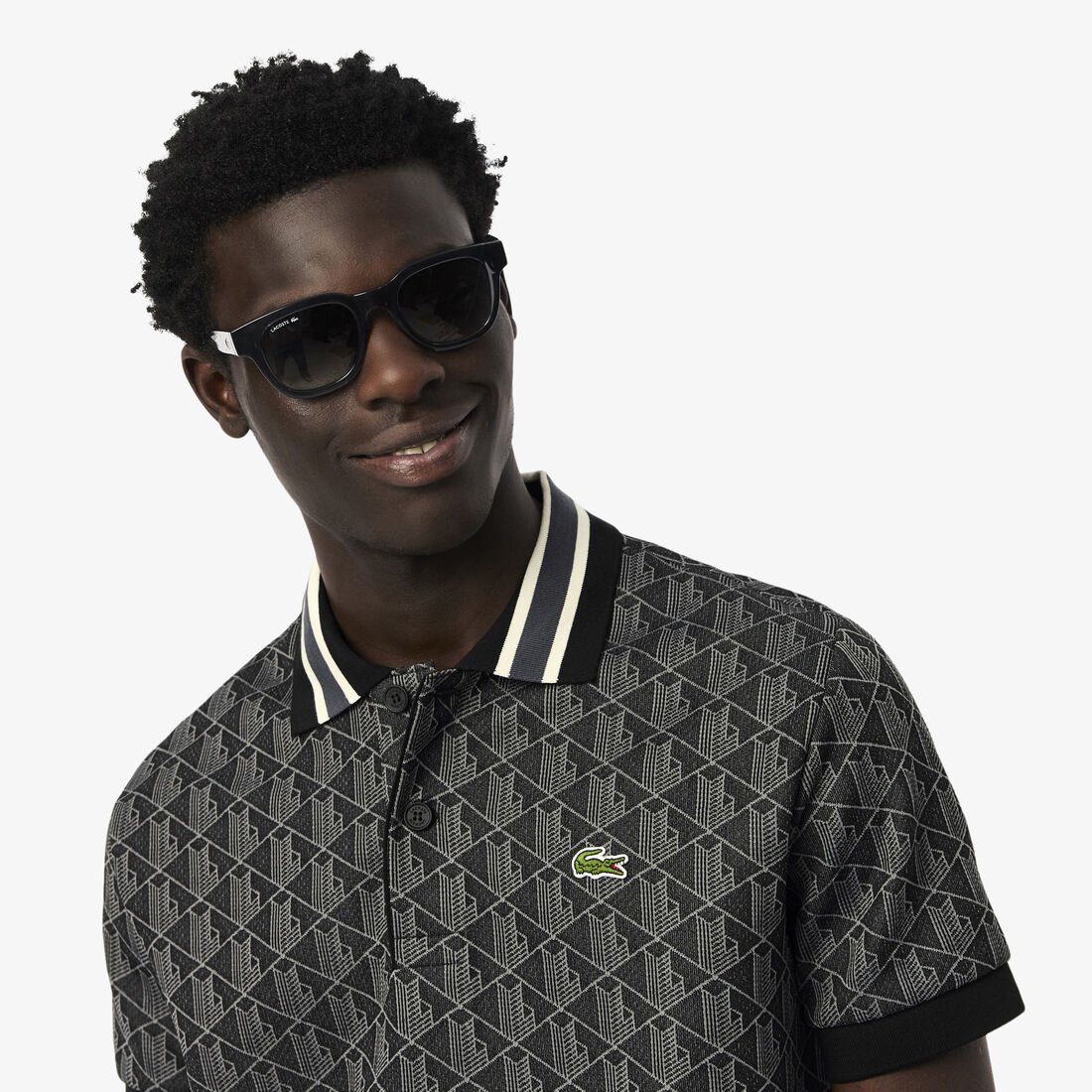 Classic Fit Monogram Jacquard Polo Shirt Classic Fit Monogram Jacquard Polo Shirt