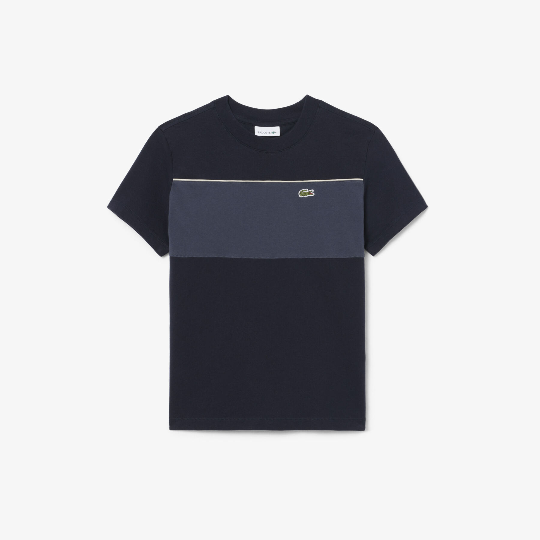 lacoste cotton colour block t shirt