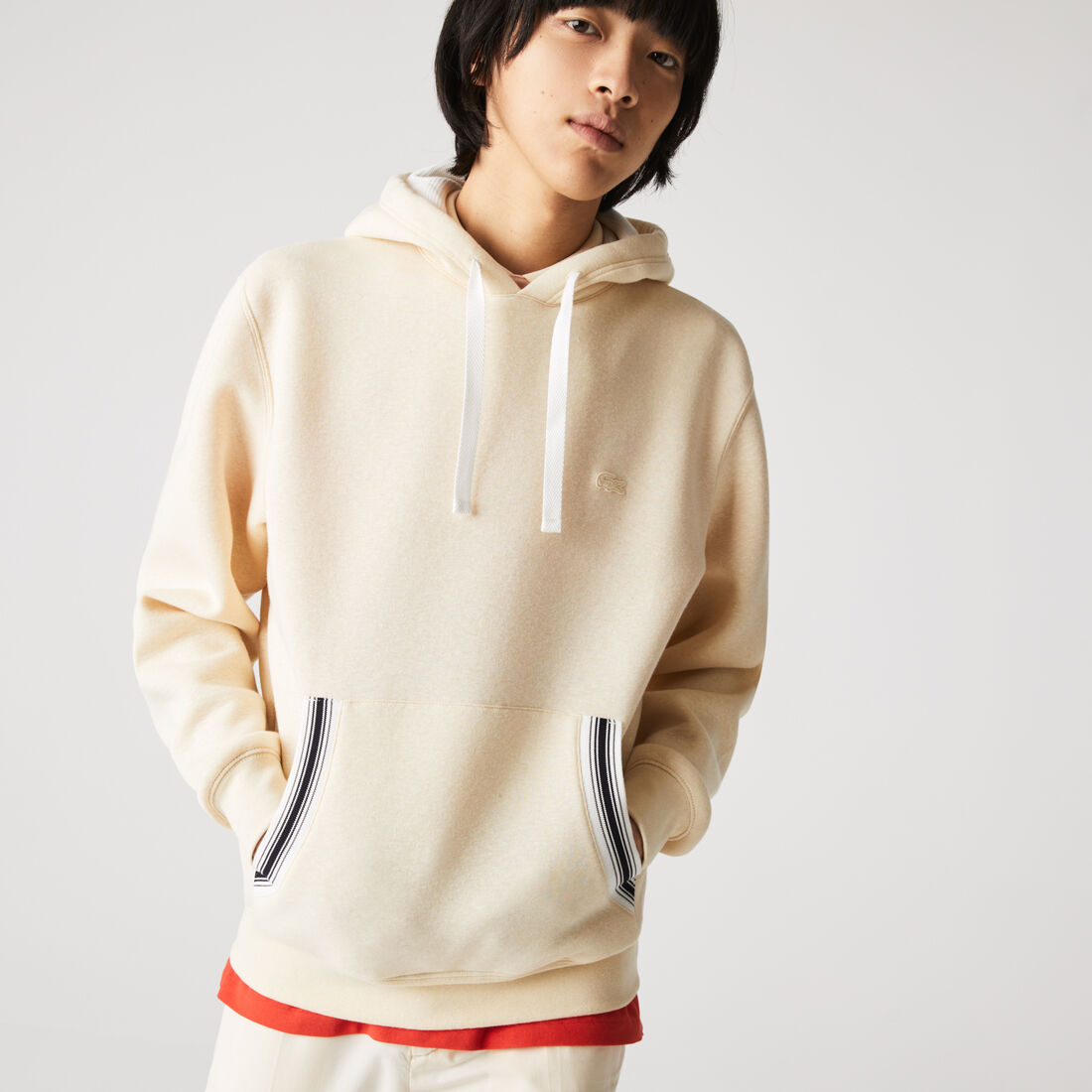 Men’s Hooded Contrast Pocket Cotton Blend Sweatshirt