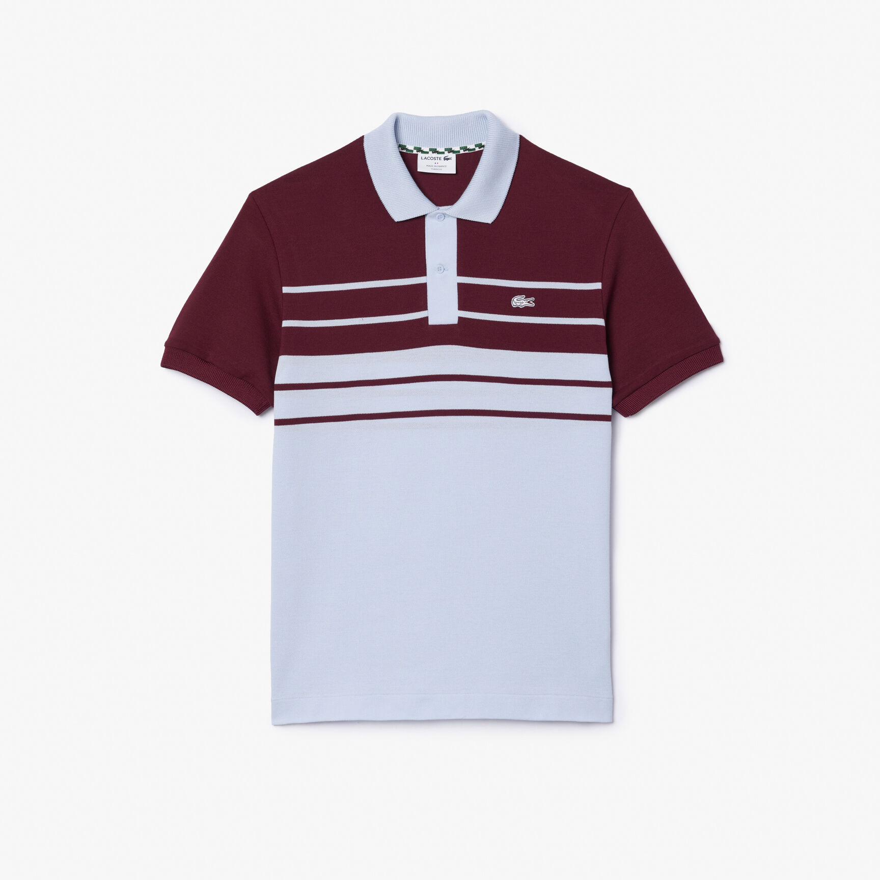 قميص بولو مخطط L.12.12 أصلي فرنسي الصنع