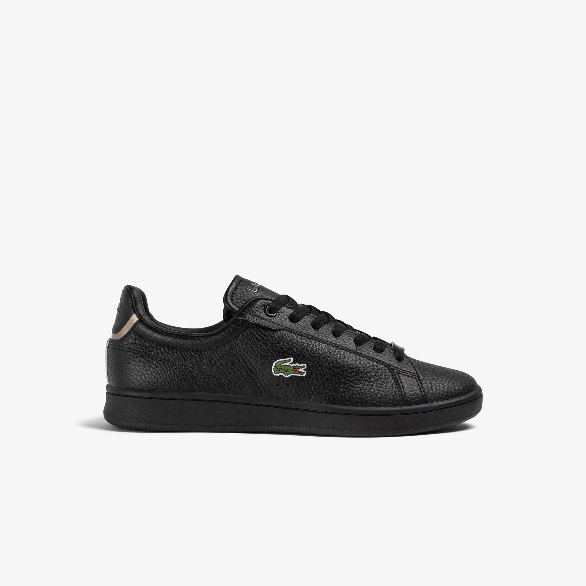 Mens black leather 2024 lacoste trainers
