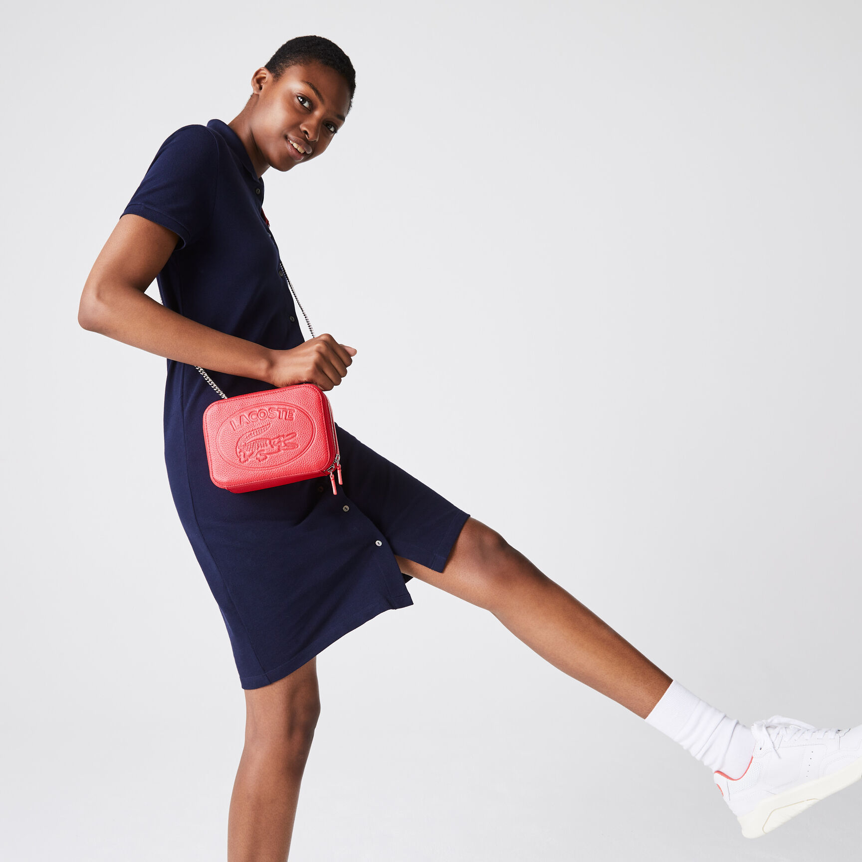 Women&rsquo;s Croco Crew Grained Leather Zip Shoulder Bag