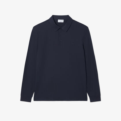 lacoste regular fit long sleeved commuter polo shirt
