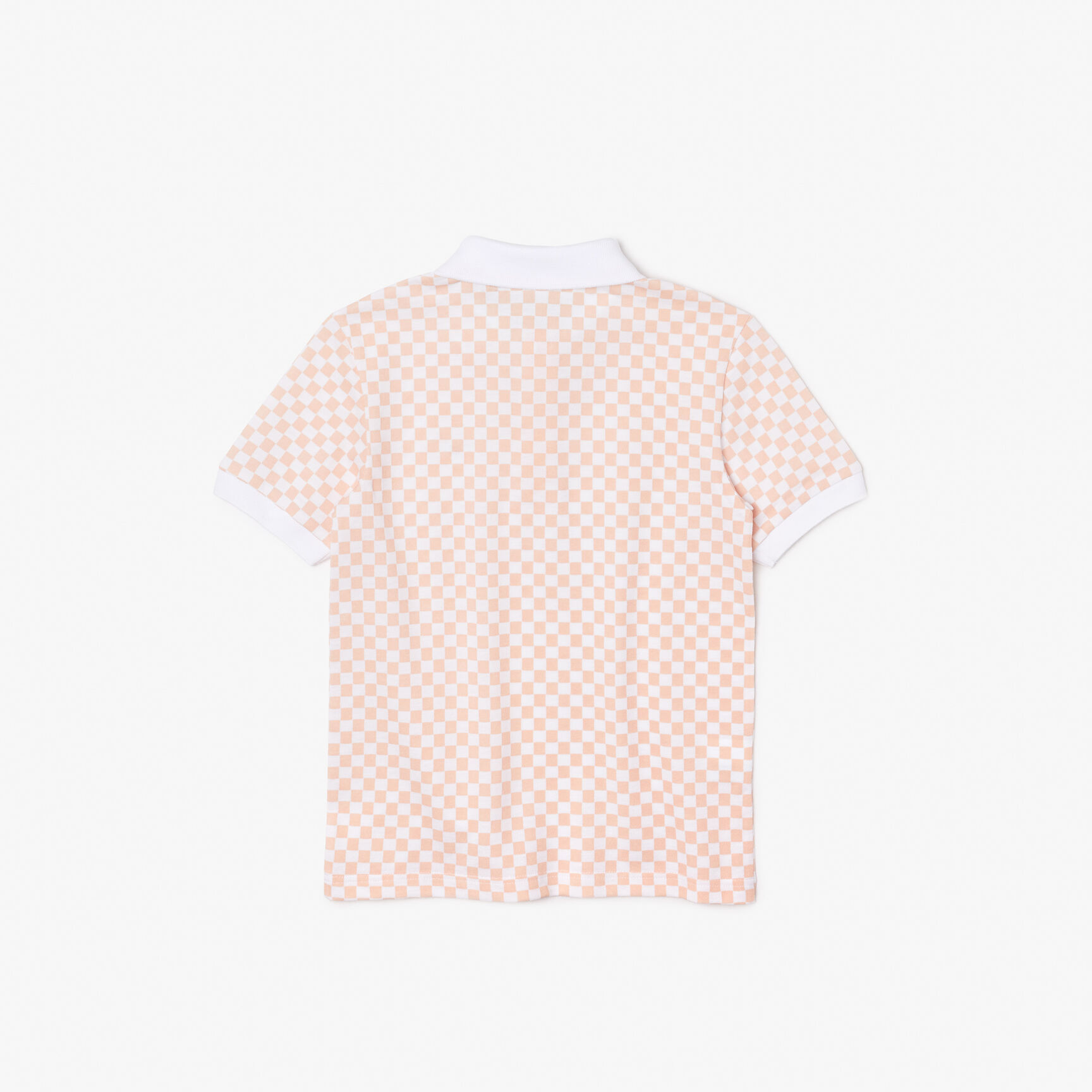 Boys' Lacoste Checkerboard Print Cotton Pique Polo Shirt