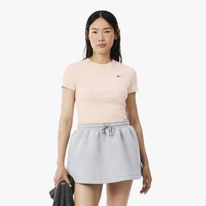 lacoste slim fit ribbed cotton t shirt