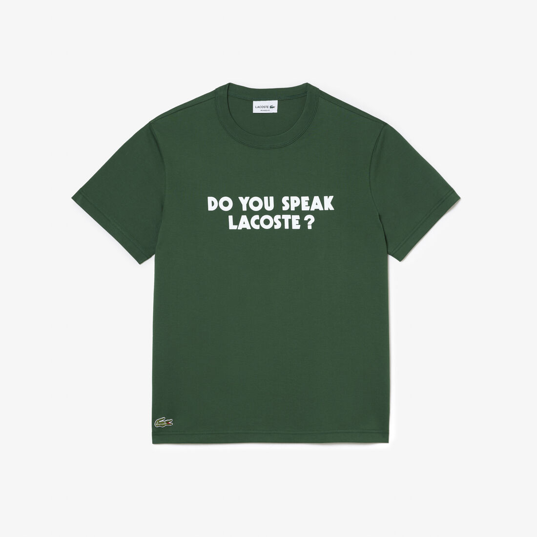 Pique Effect Slogan Cotton Jersey T-shirt