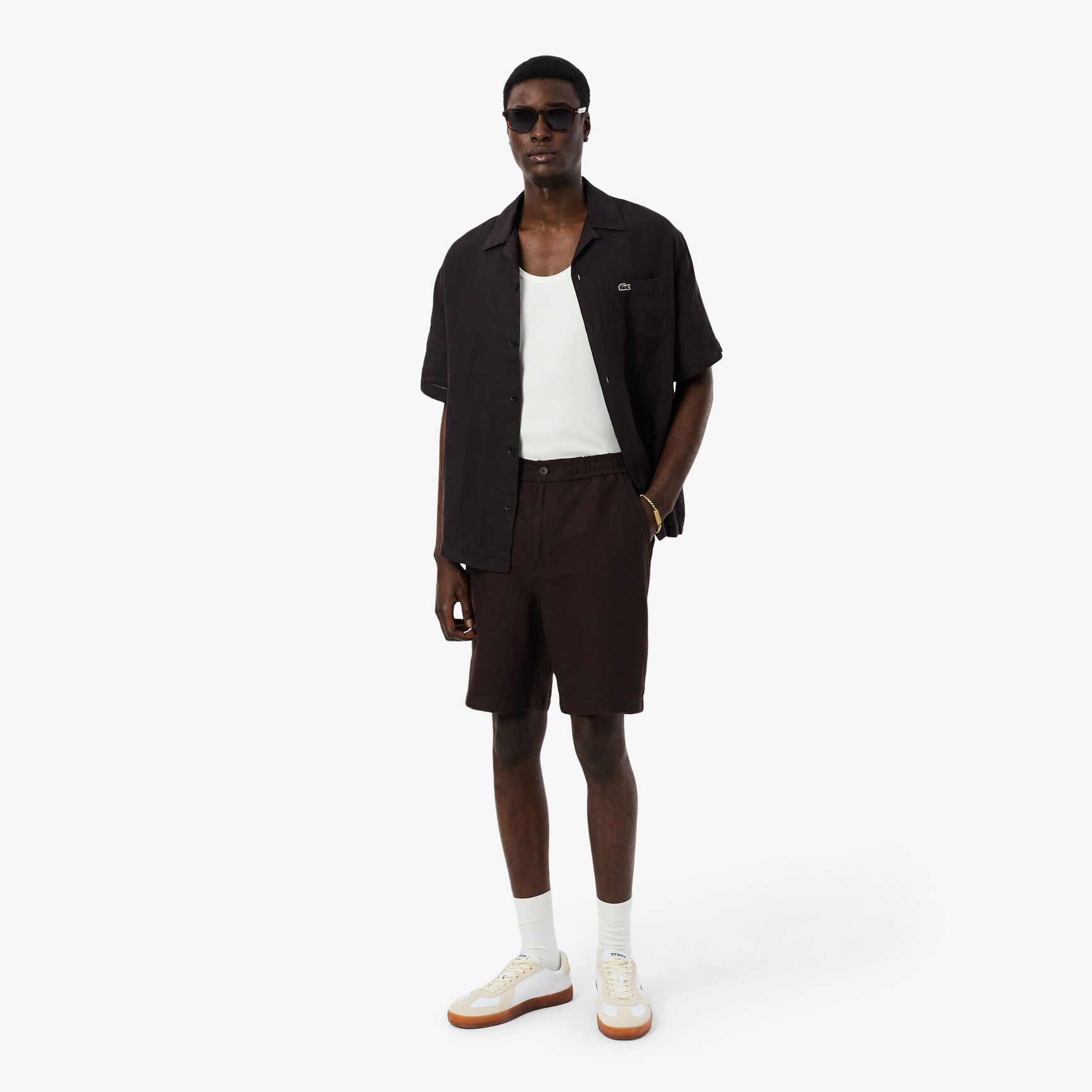 Regular Fit Linen Blend Twill Shorts