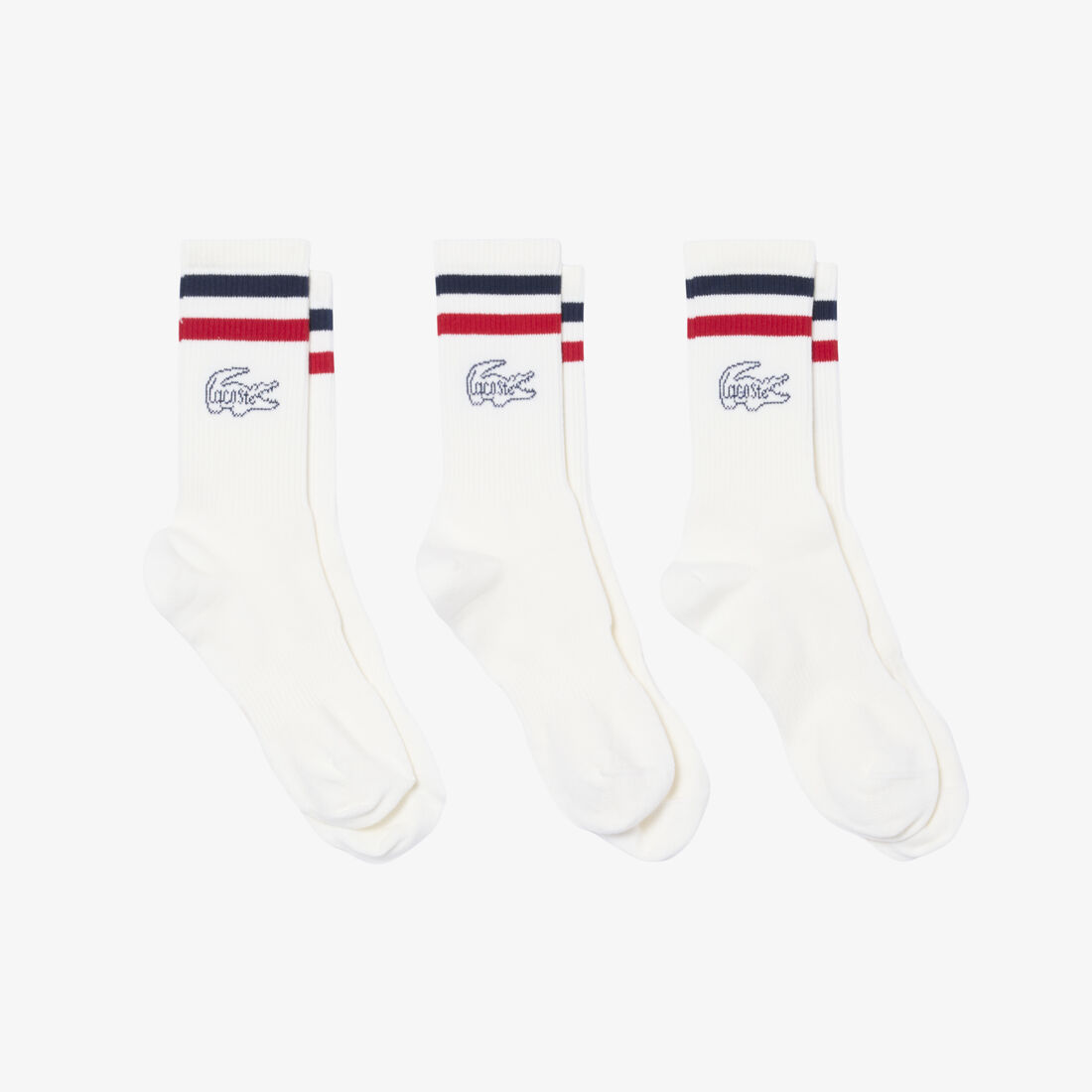 lacoste 3 pack ribbed socks