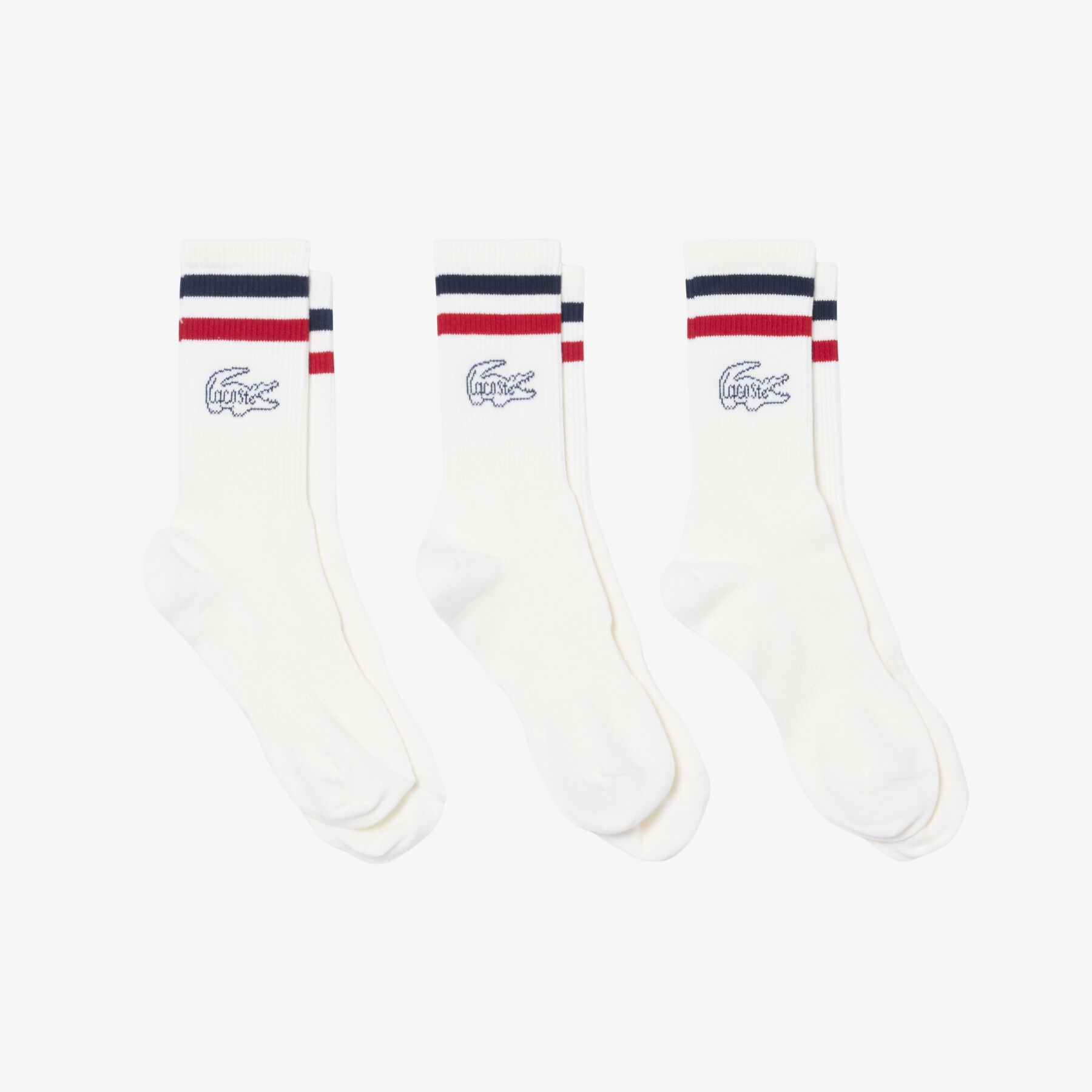 lacoste 3 pack ribbed socks