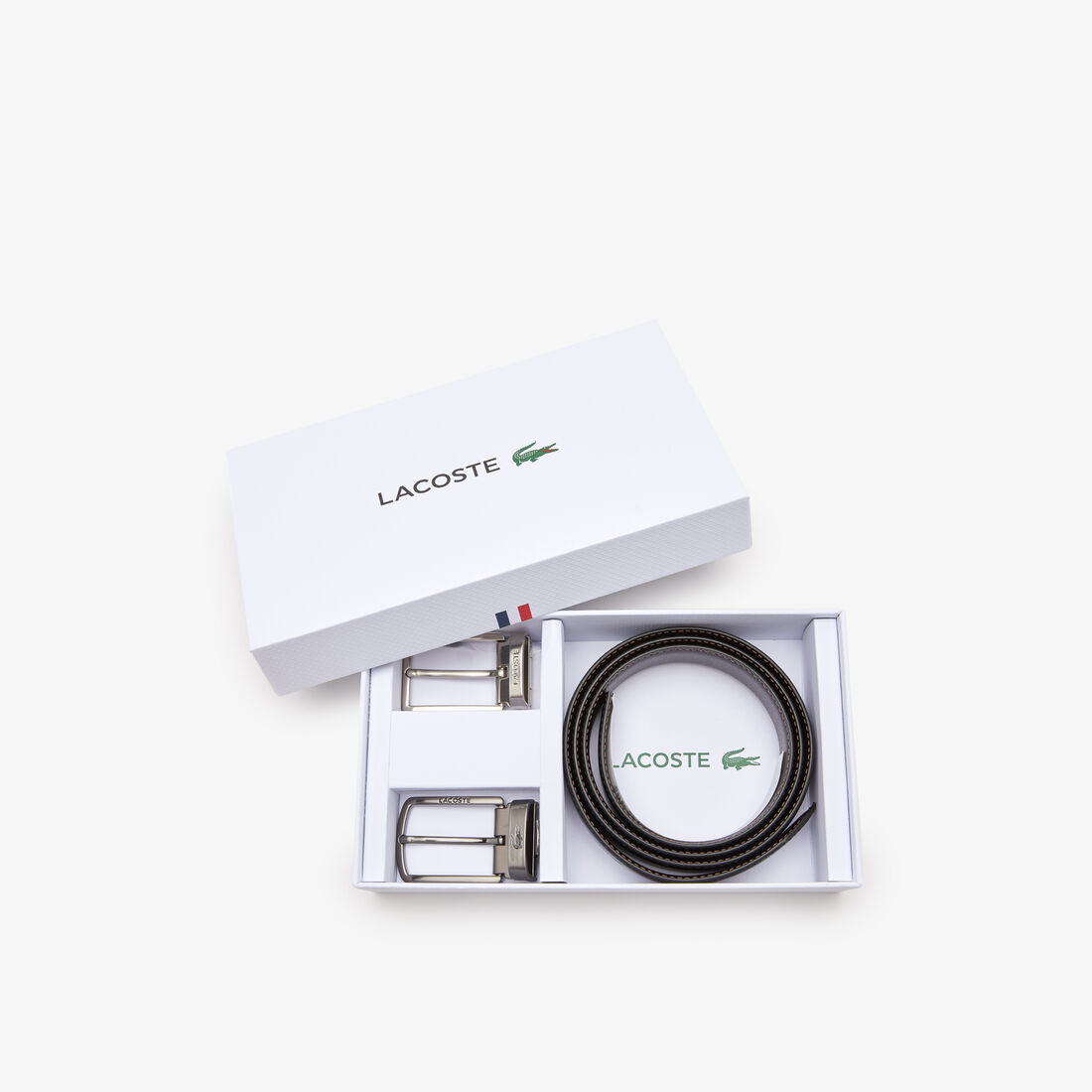 Men's Lacoste Two Pin Buckle Belt Gift Set Men's Lacoste Two Pin Buckle Belt Gift Set