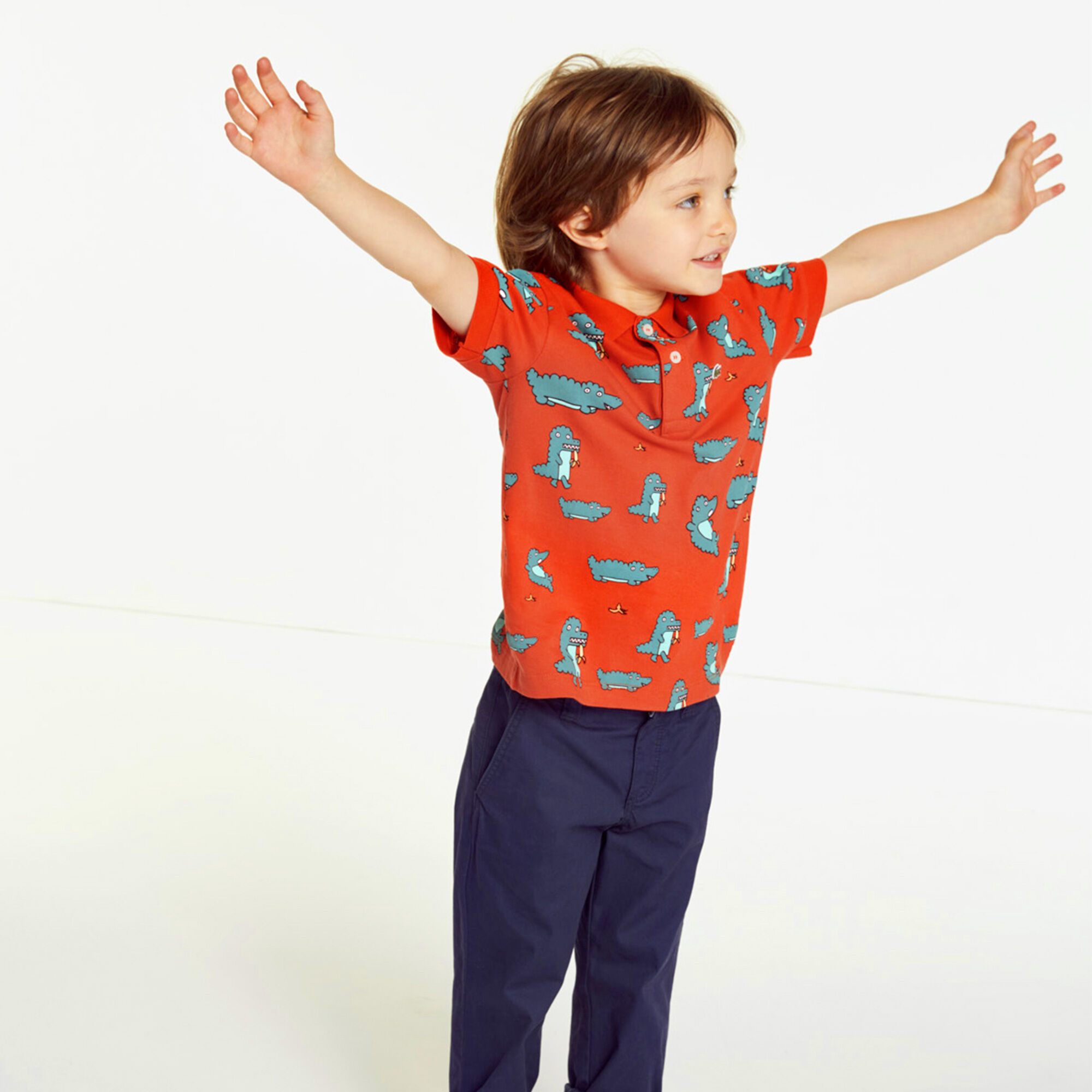 Boys' Lacoste Print Mini Piqué Polo Shirt Boys' Lacoste Print Mini Piqué Polo Shirt