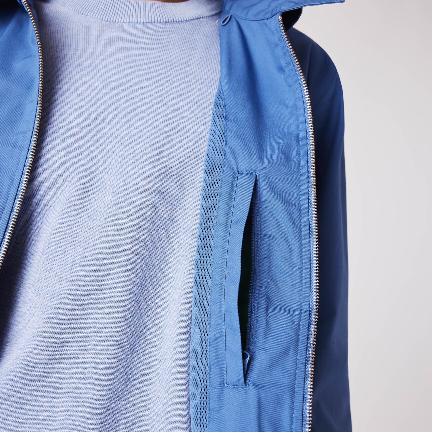 Men's Short Zippered Organic Cotton Gabardine Jacket