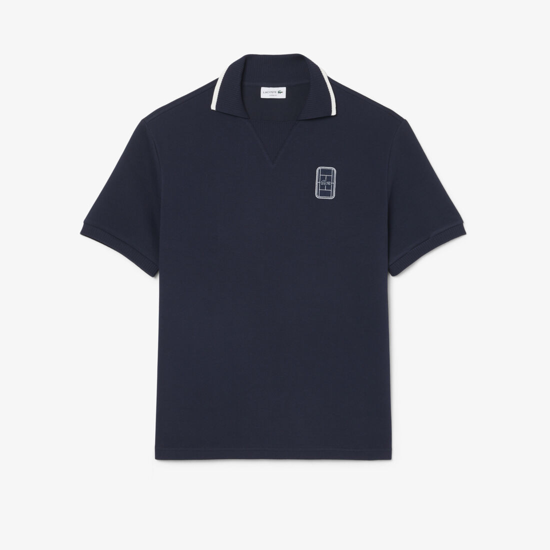 Loose Fit Embroidered Badge Pique Polo Shirt lacoste loose fit embroidered badge pique polo shirt