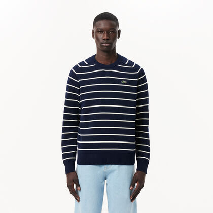 Cotton Crew Neck Striped Sweater