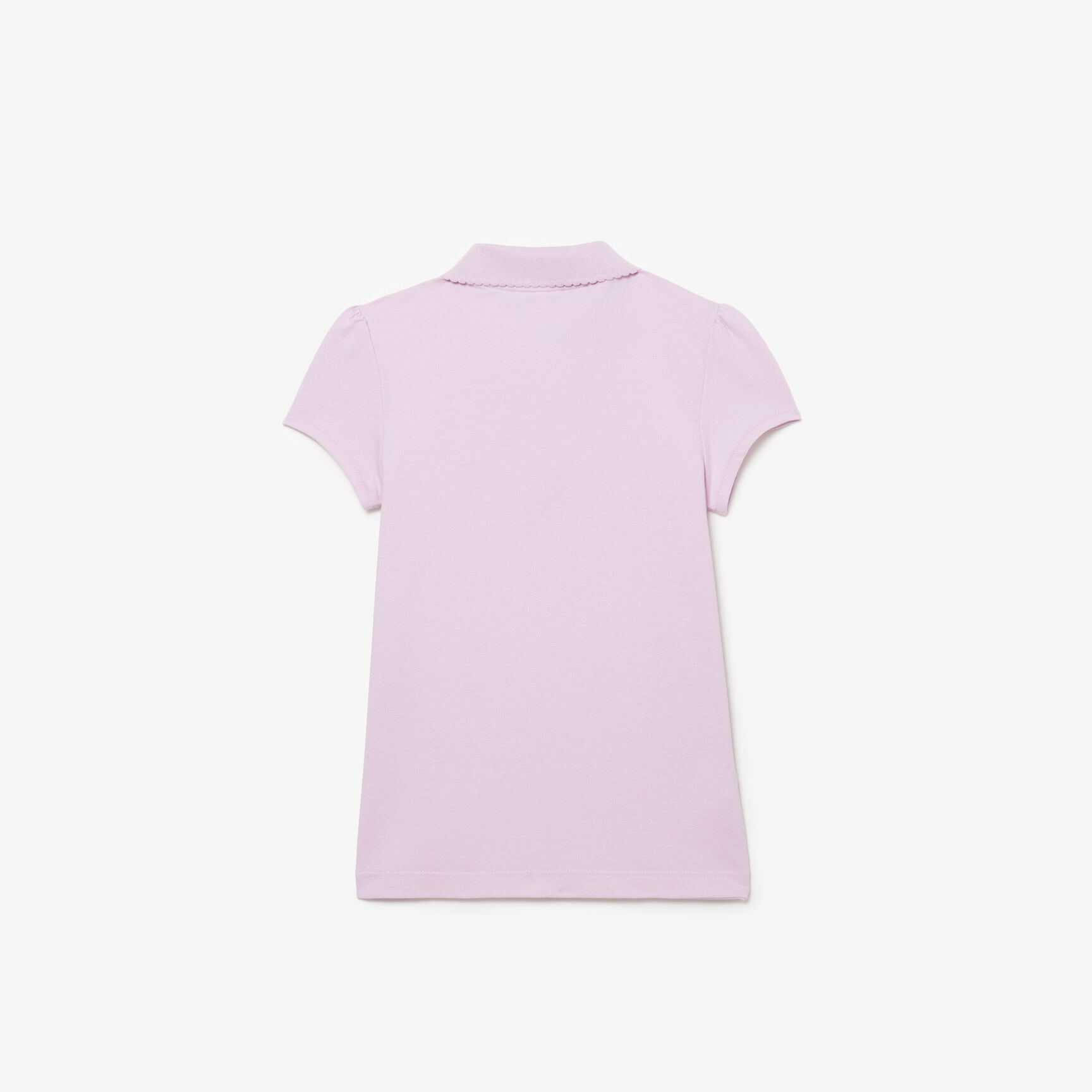 Scalloped Collar Mini Pique Polo Shirt