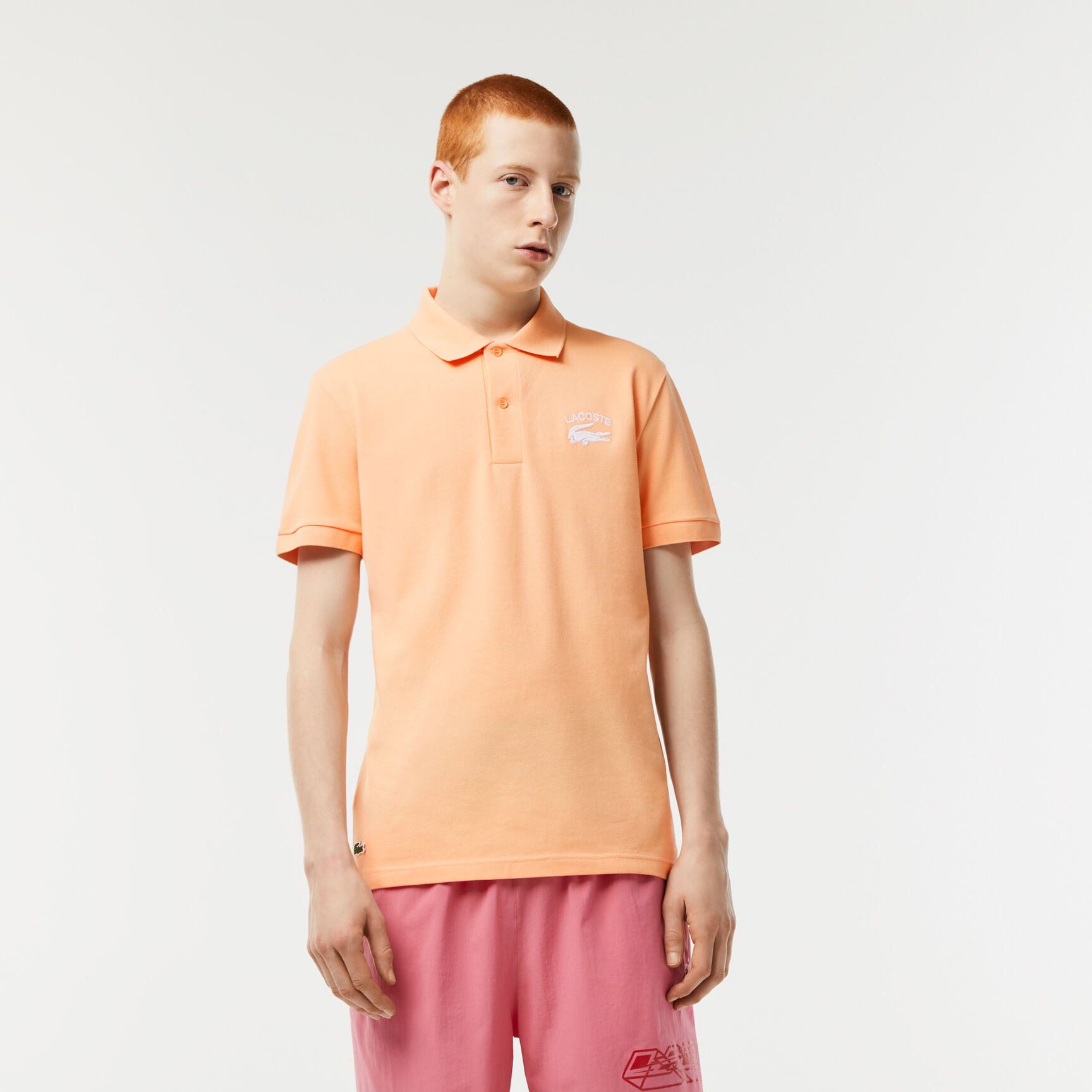 Men's Lacoste Branded Stretch Mini Piqu&eacute; Polo