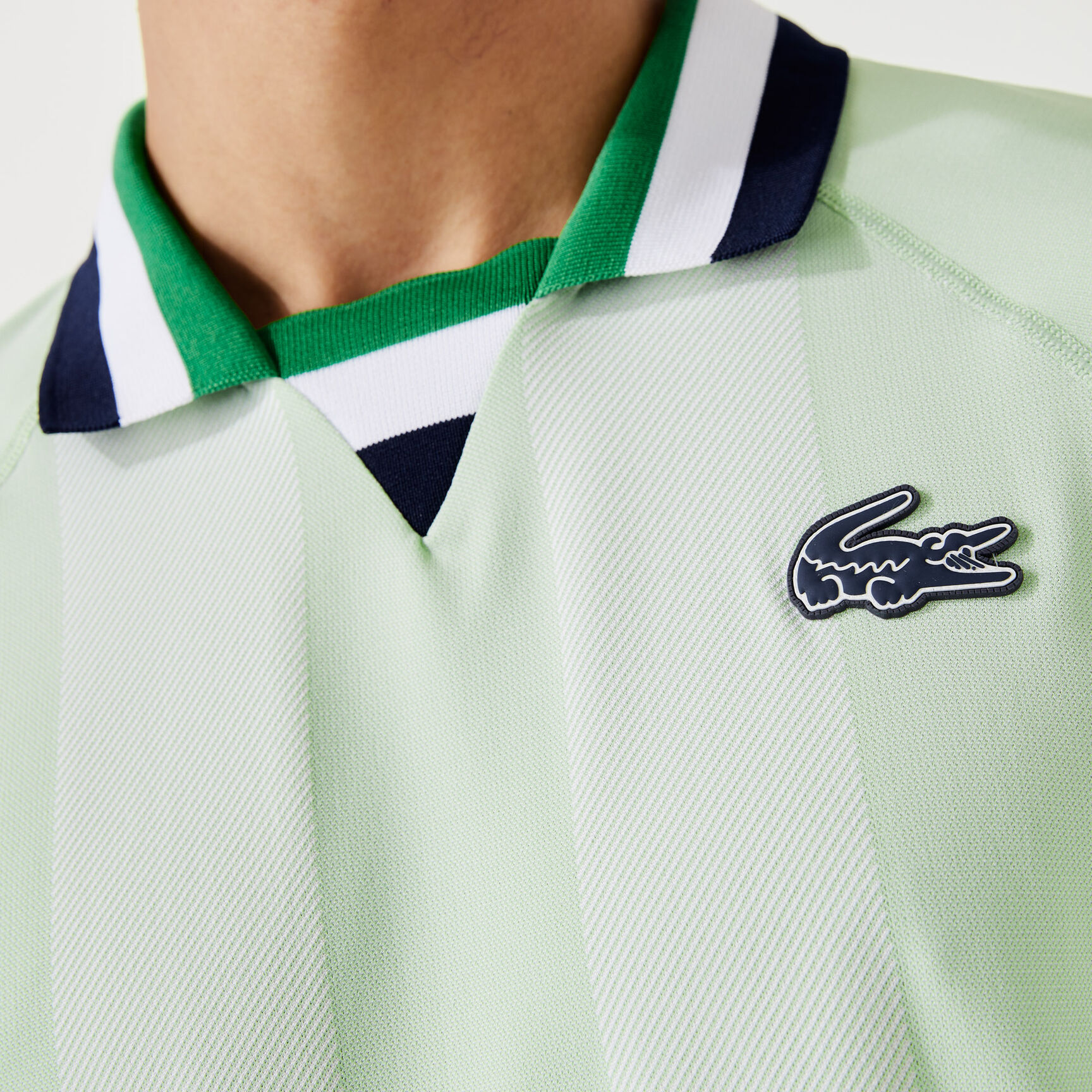 Men's Lacoste SPORT Seamless Open Collar Jacquard Polo Shirt