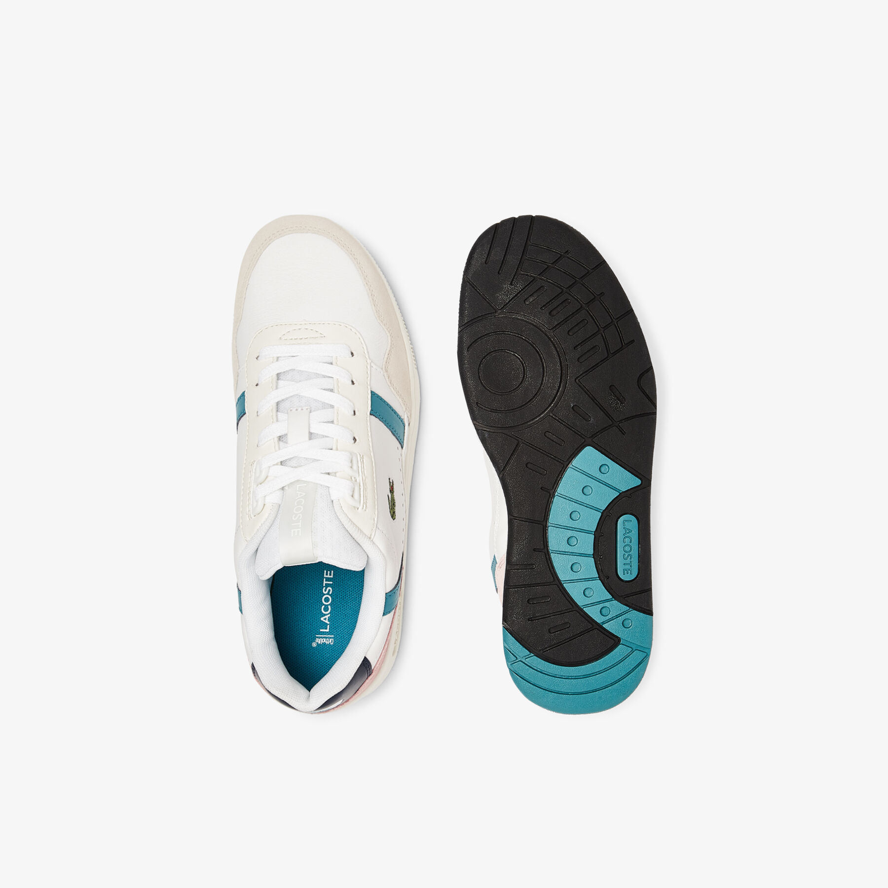 lacoste women s t clip leather and synthetic trainers