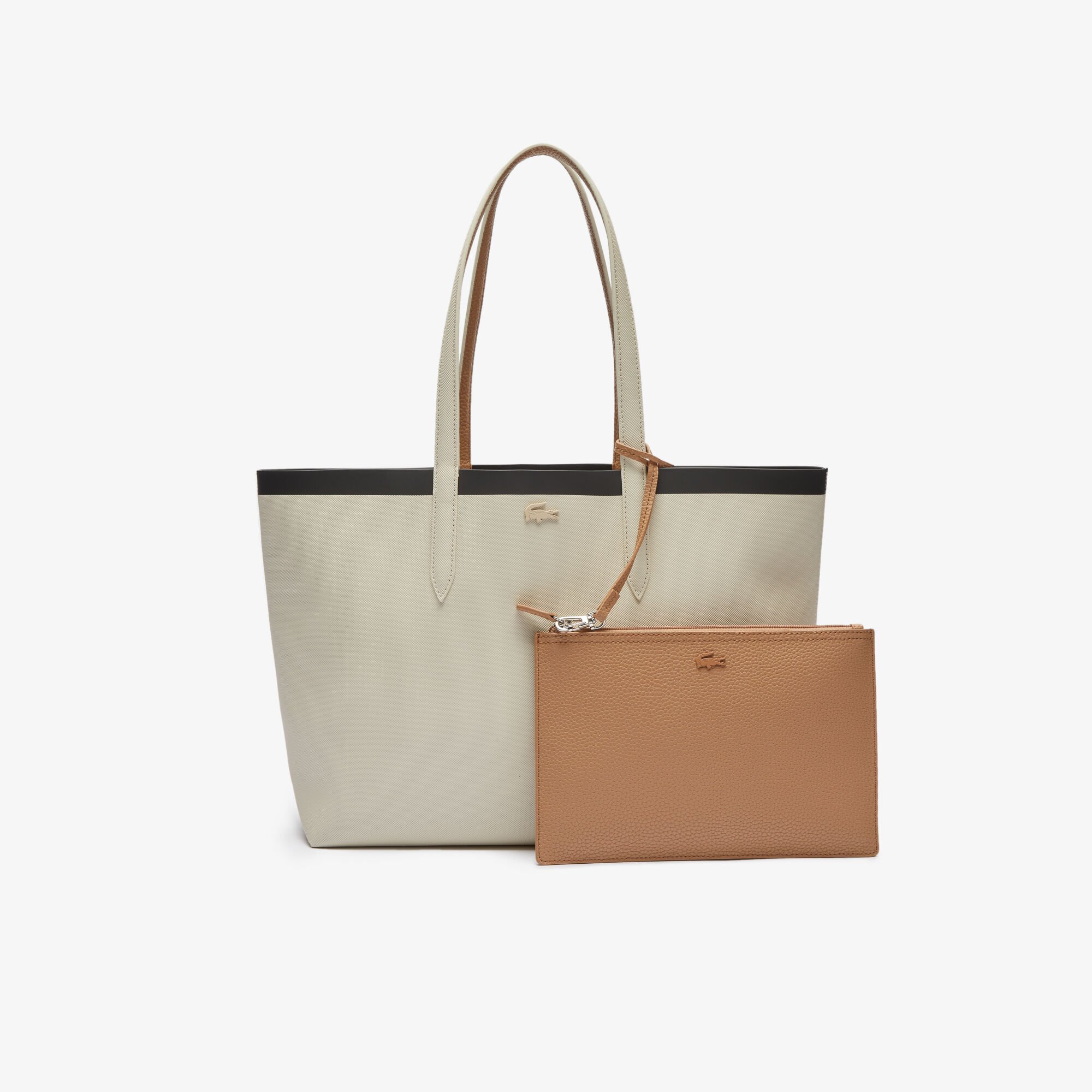 Women's anna reversible contrast band coated canvas tote bag 2025