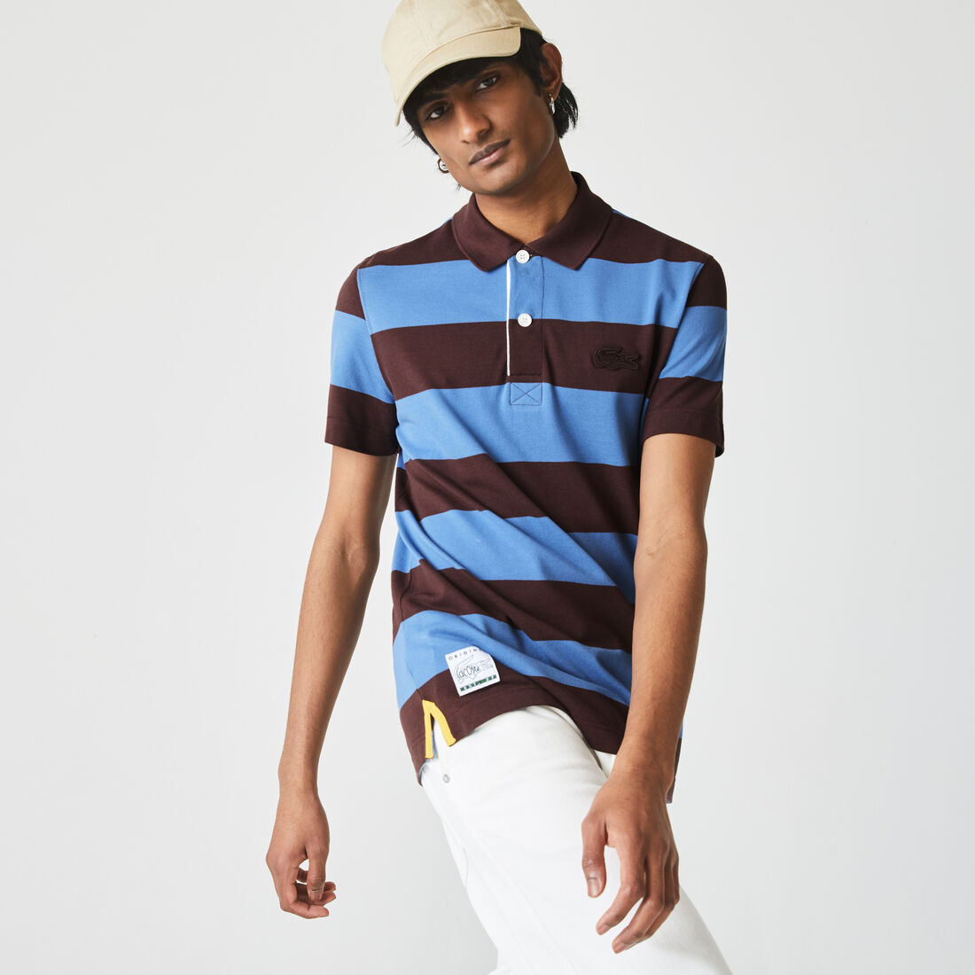 Men’s Lacoste Regular Fit Striped Cotton Piqué Polo Shirt Men’s Lacoste Regular Fit Striped Cotton Piqué Polo Shirt