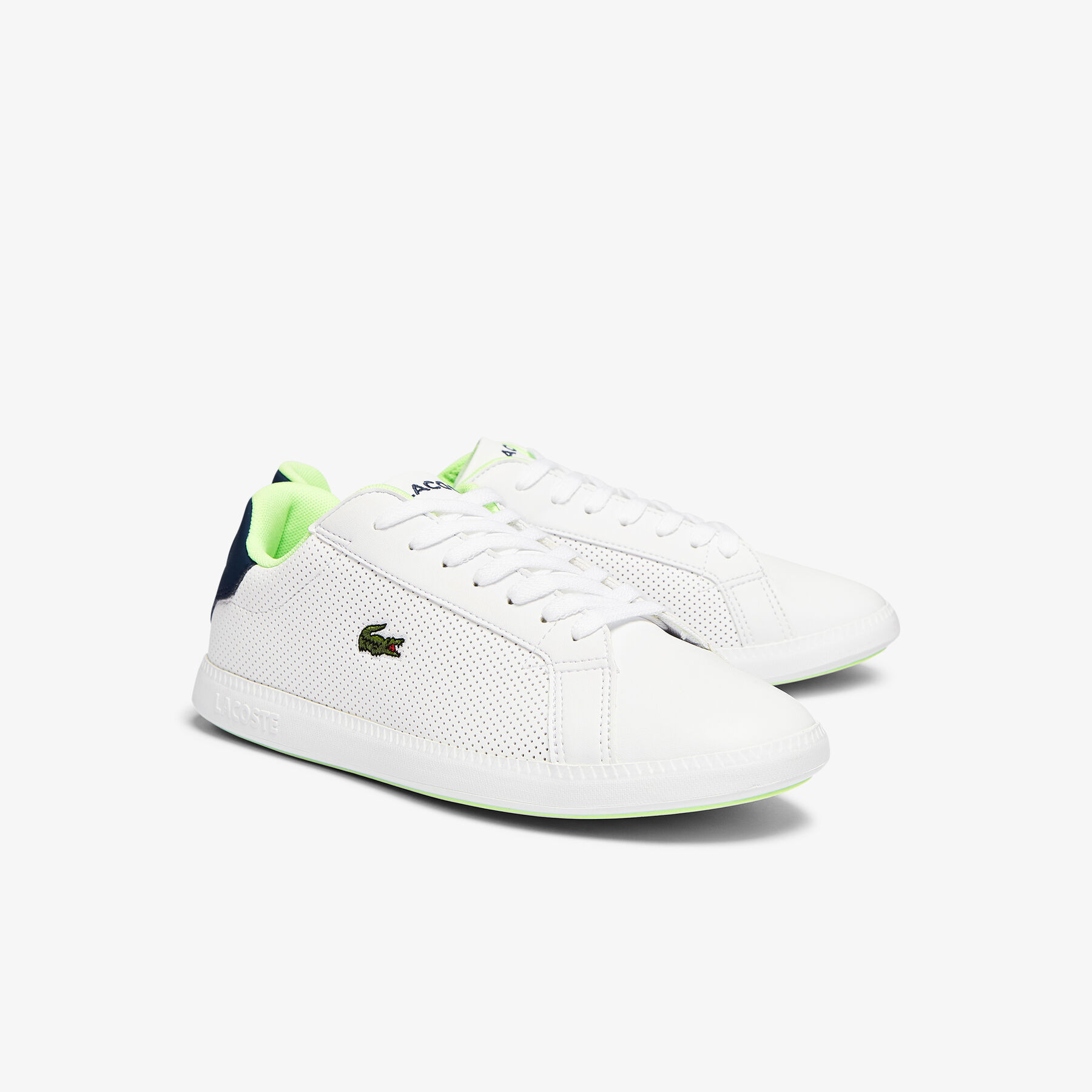 lacoste juniors  graduate synthetic perforated trainers