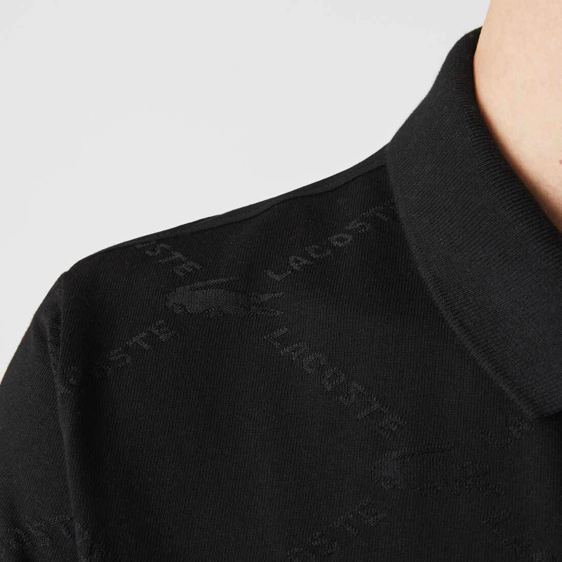 Men’s Lacoste LIVE Standard Fit Monogram Patterned Polo Men’s Lacoste LIVE Standard Fit Monogram Patterned Polo