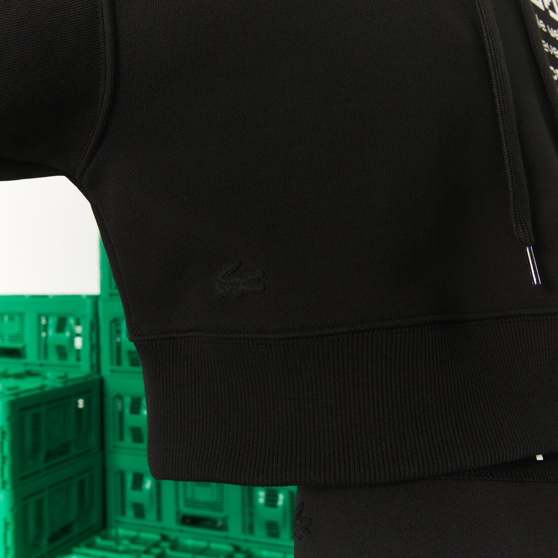Women's Lacoste L!VE Collab Minecraft Oversized Fleece Hoodie Women's Lacoste L!VE Collab Minecraft Oversized Fleece Hoodie