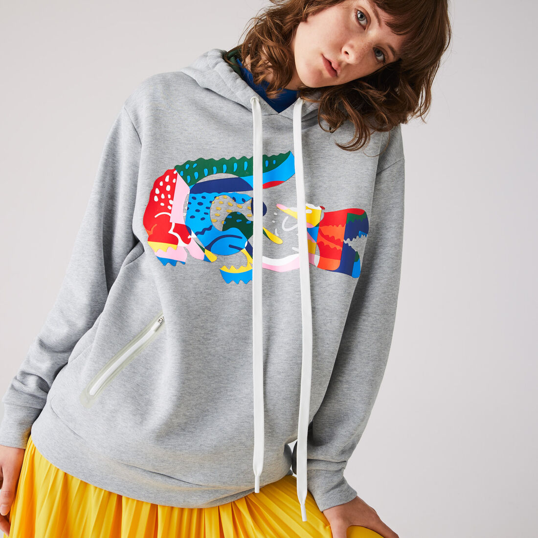 Women's Oversized Crocodile Print Hooded Fleece Sweatshirt Women's Oversized Crocodile Print Hooded Fleece Sweatshirt