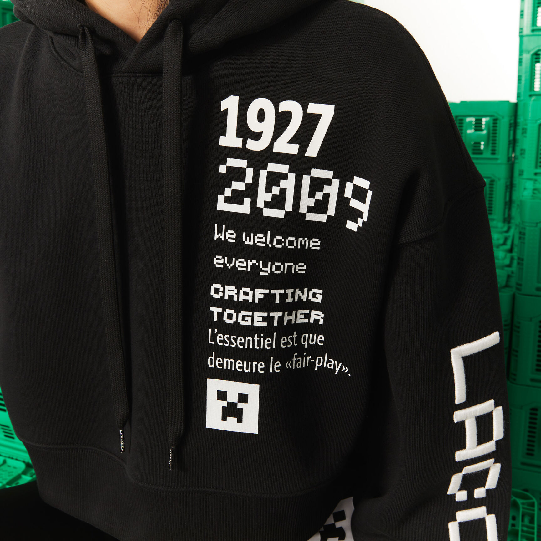 Women's Lacoste L!VE Collab Minecraft Oversized Fleece Hoodie