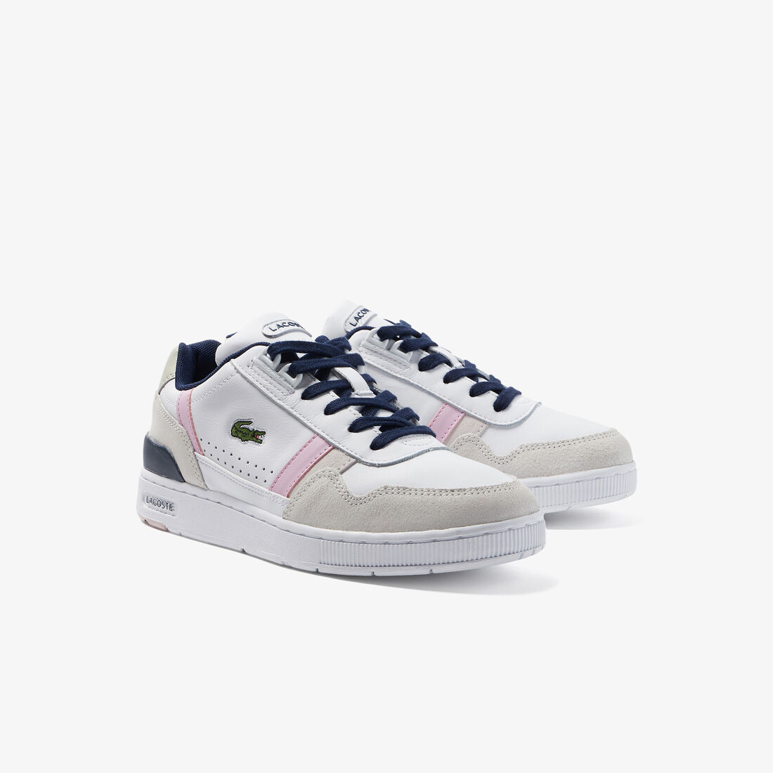 Women's Lacoste T-Clip Leather Color-Pop Sneakers Women's Lacoste T-Clip Leather Color-Pop Sneakers
