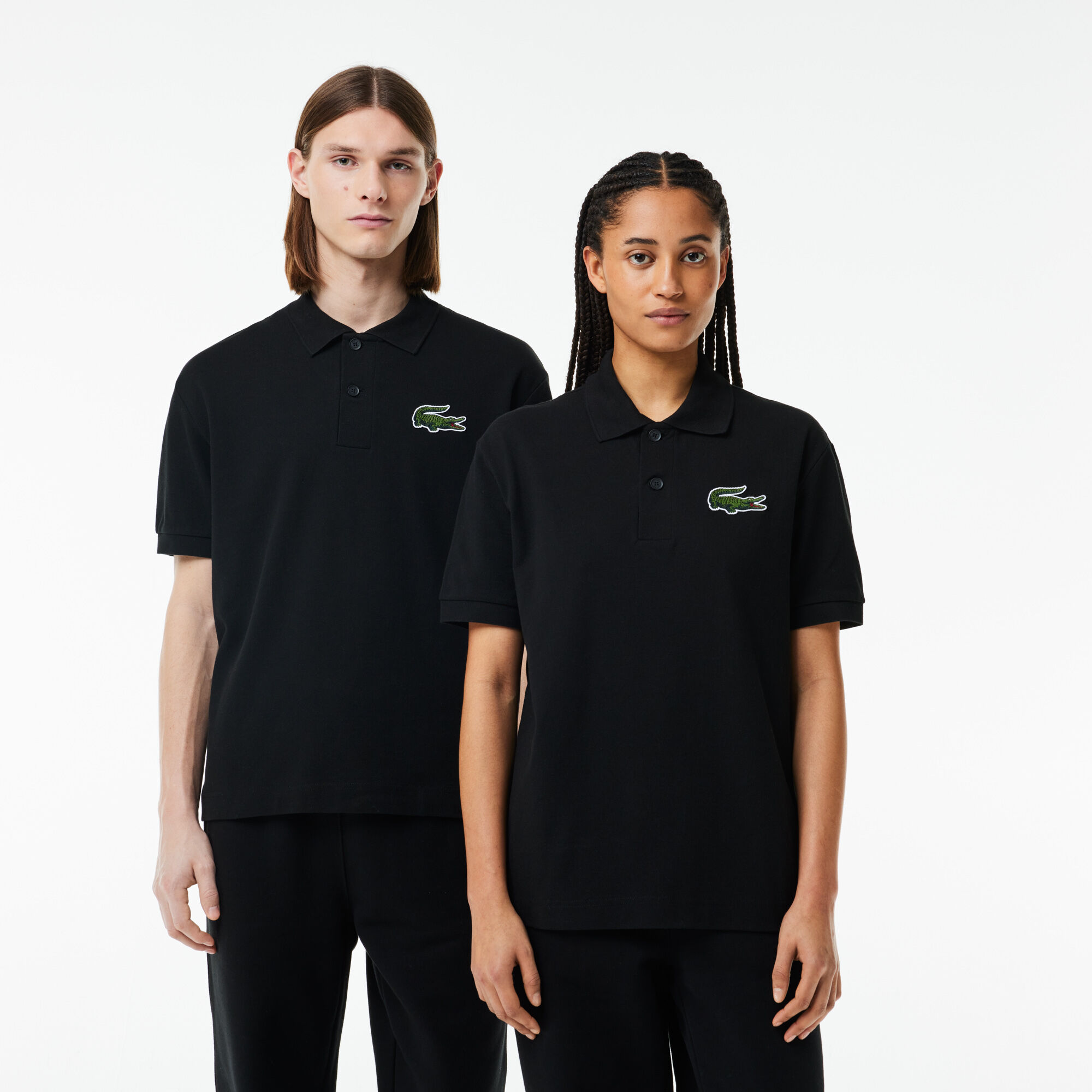 Original L.12.12 Loose fit 8's crocodile Polo Shirt, Black