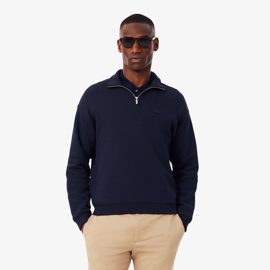 Heavy Fleece Zipper Neck Sweatshirt