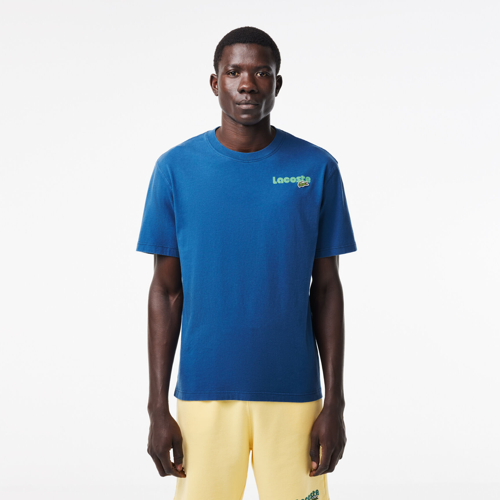 Washed Effect Ombré Lacoste Print T-shirt Washed Effect Ombré Lacoste Print T-shirt
