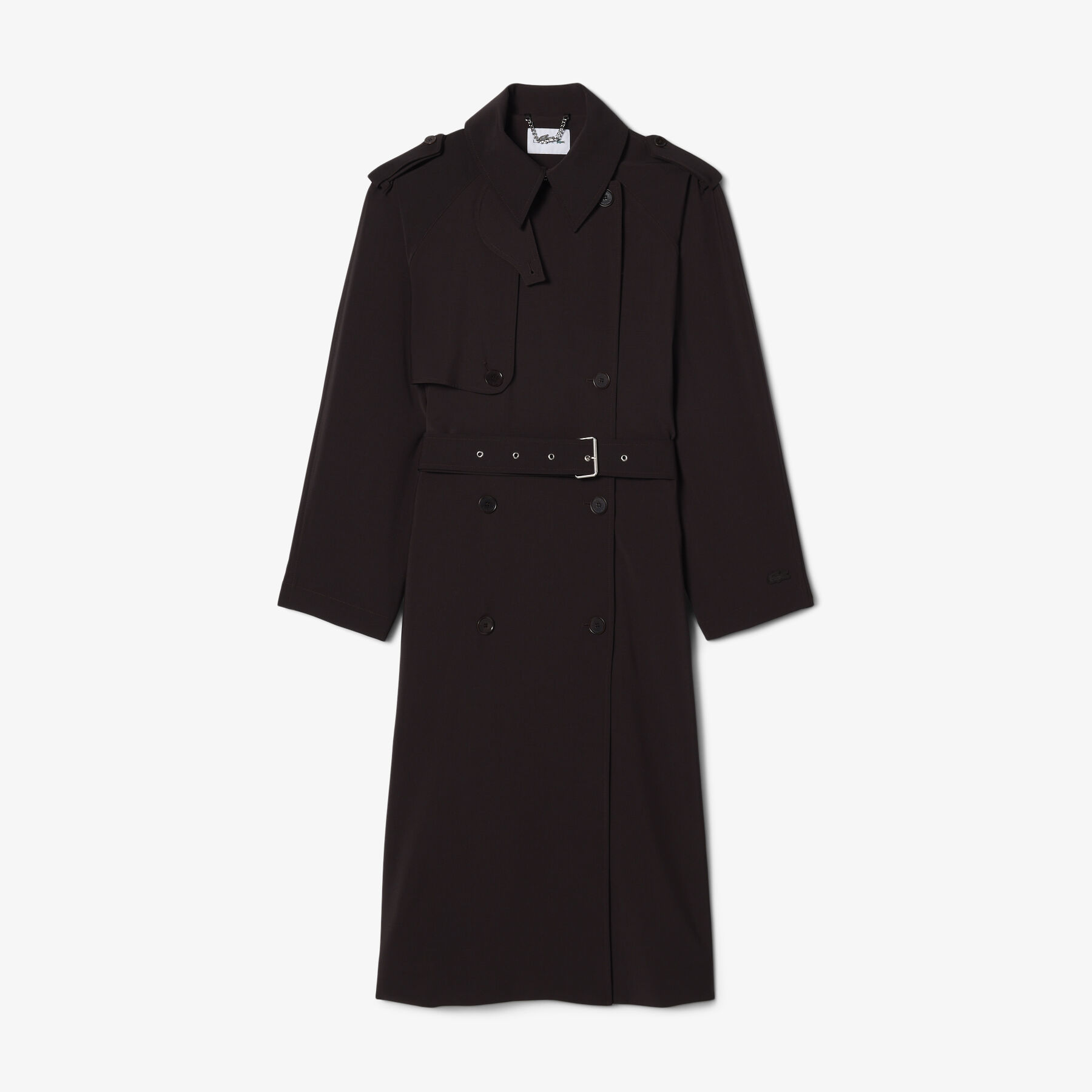 lacoste oversized wool blend trench coat