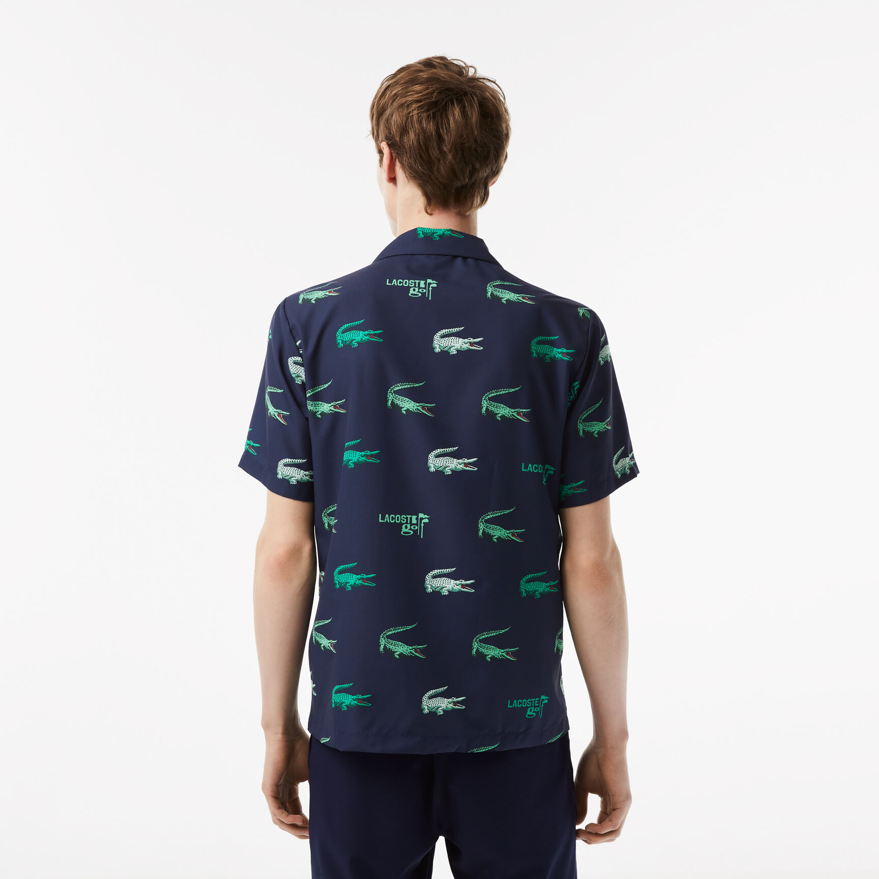 Men's Lacoste Golf Printed Short-Sleeved Shirt Men's Lacoste Golf Printed Short-Sleeved Shirt