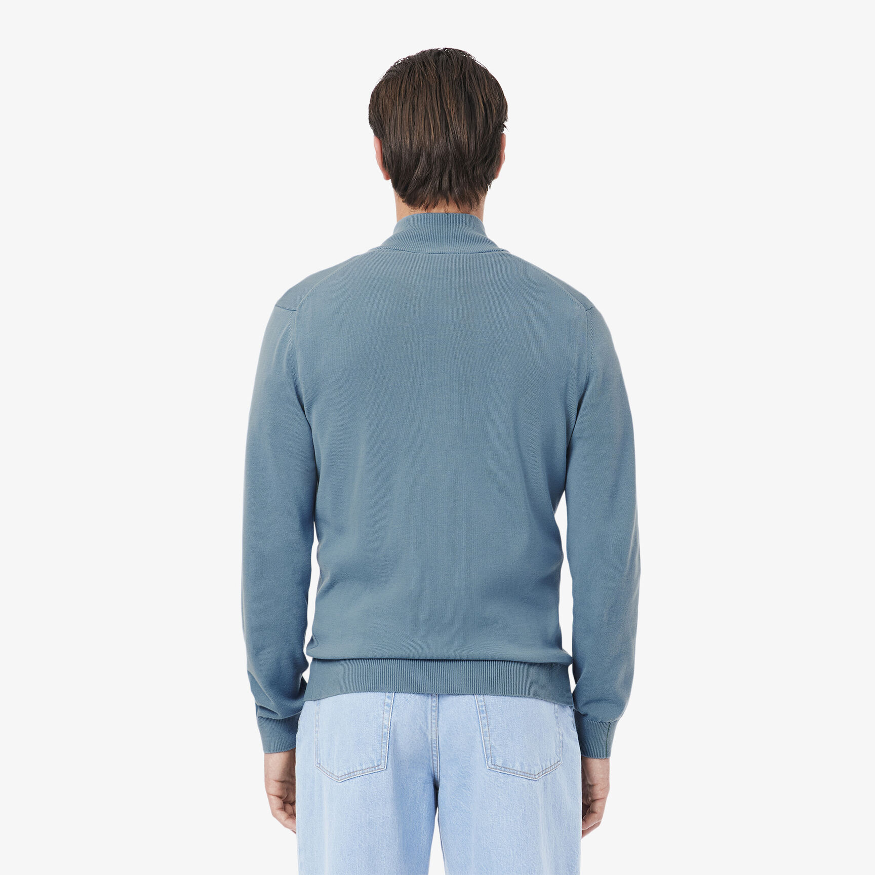 Zipped High Neck Cotton Sweater Zipped High Neck Cotton Sweater