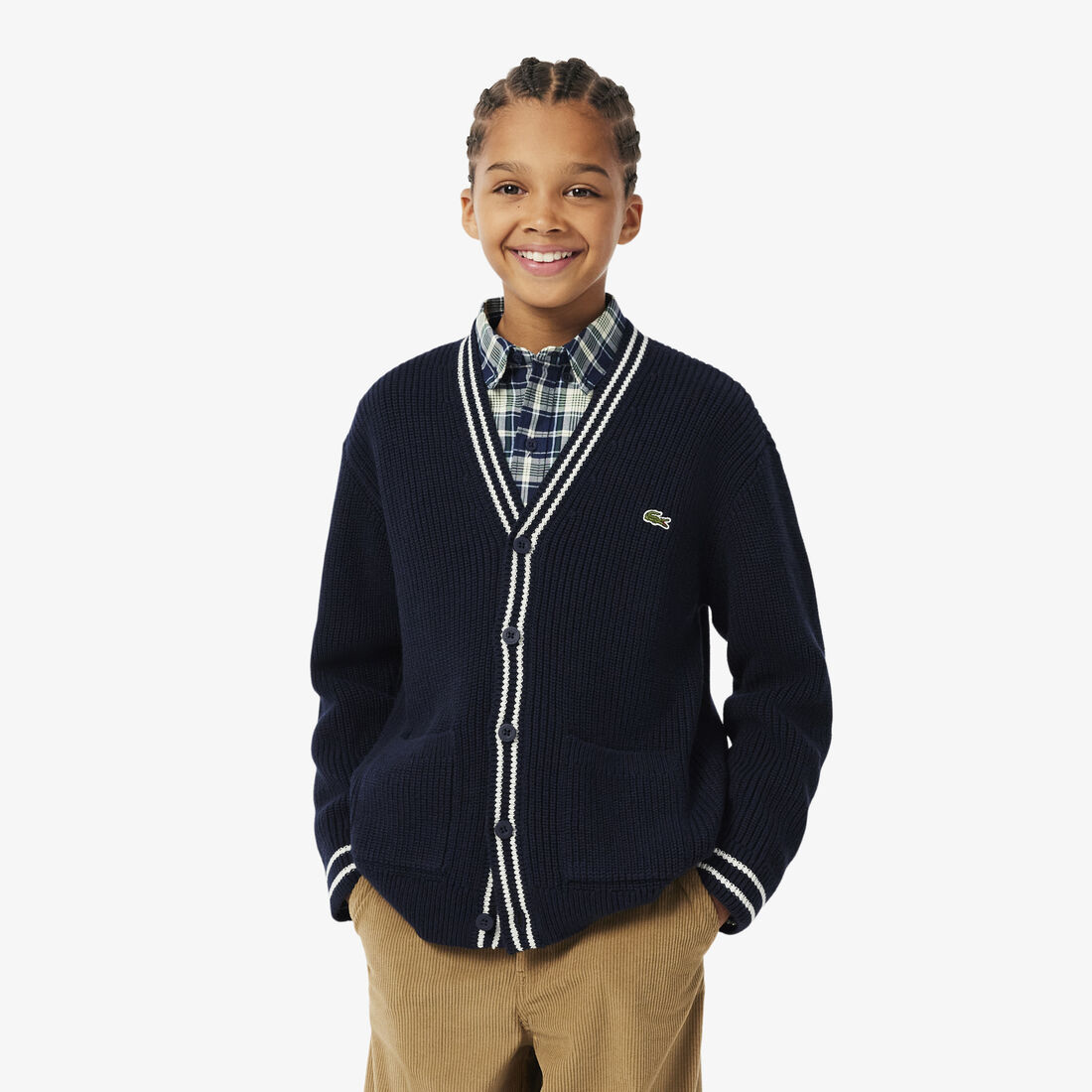 Cotton and Wool Cardigan lacoste cotton and wool cardigan