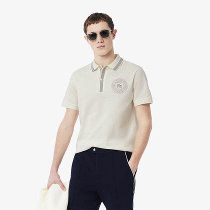 Regular Fit L.12.12 Badge Print Polo Shirt