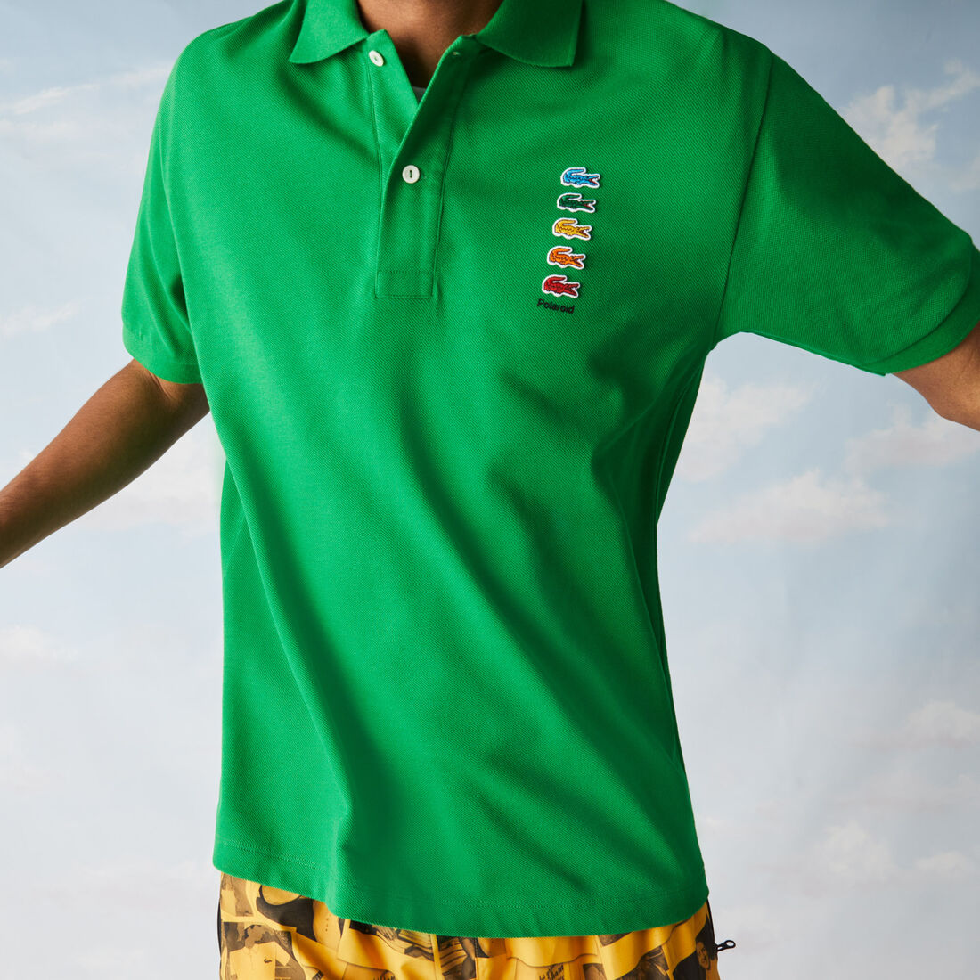 بولو بنقشة تماسيح ملونة للرجال قصة كلاسيكية من مجموعة Polaroid بولو بنقشة تماسيح ملونة للرجال قصة كلاسيكية من مجموعة Polaroid