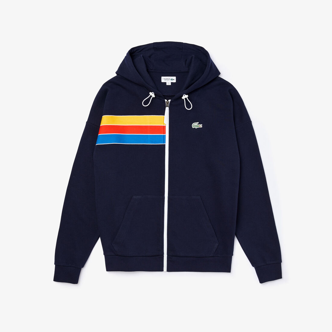 Men's Lacoste SPORT Hooded Colourblock Fleece Zip Sweatshirt Men's Lacoste SPORT Hooded Colourblock Fleece Zip Sweatshirt