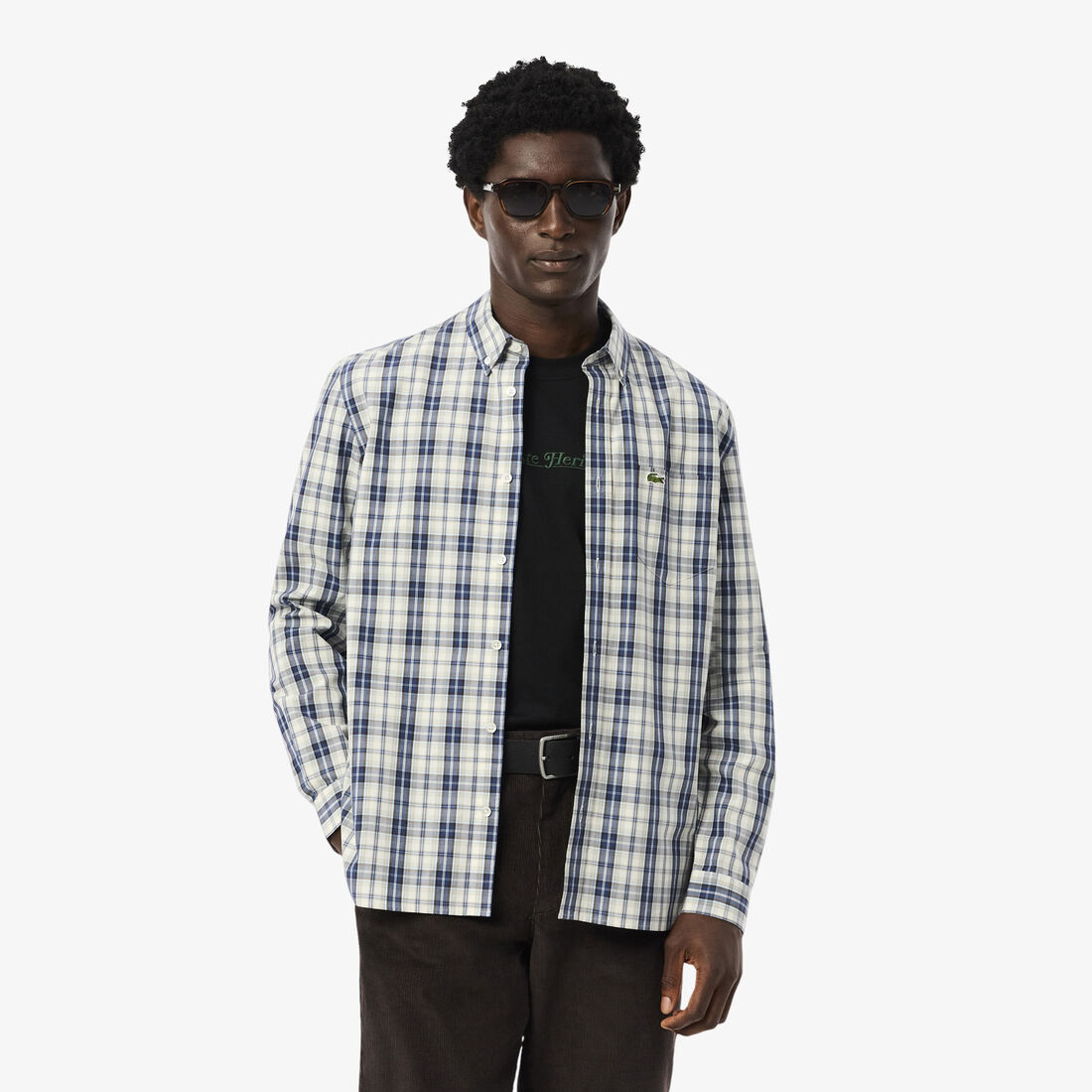 Regular Fit Poplin Plaid Shirt