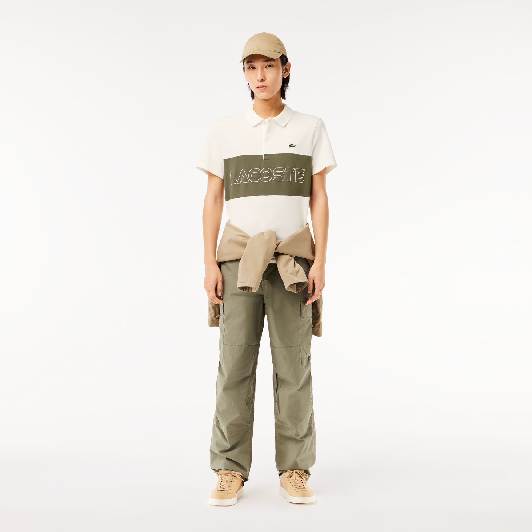 تي شيرت بولو L.12.12 بيكيه قطن مزين برقعة