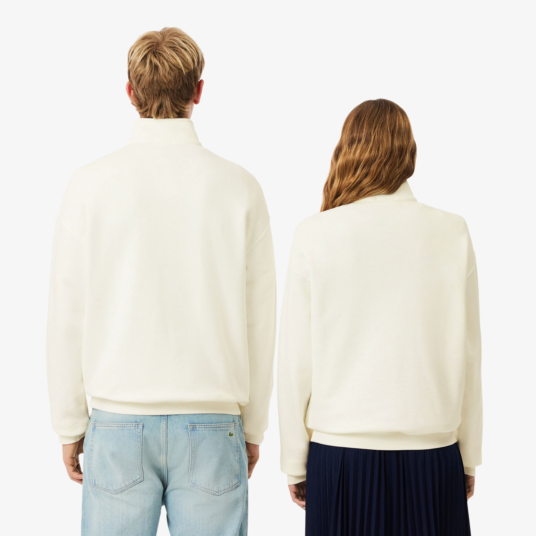 سويت شيرت من الصوف الثقيل بسحاب على الرقبة