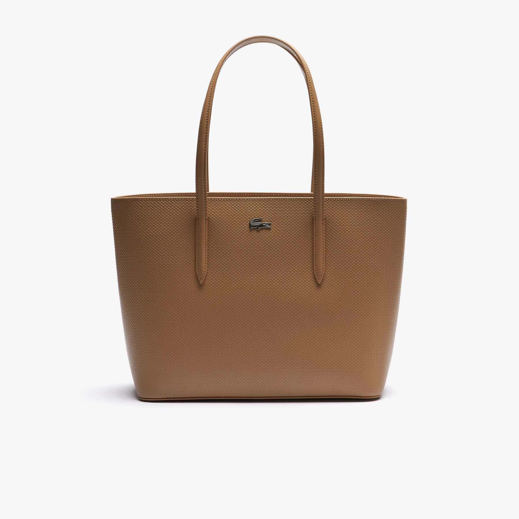 lacoste women s chantaco piqu  leather tote bag